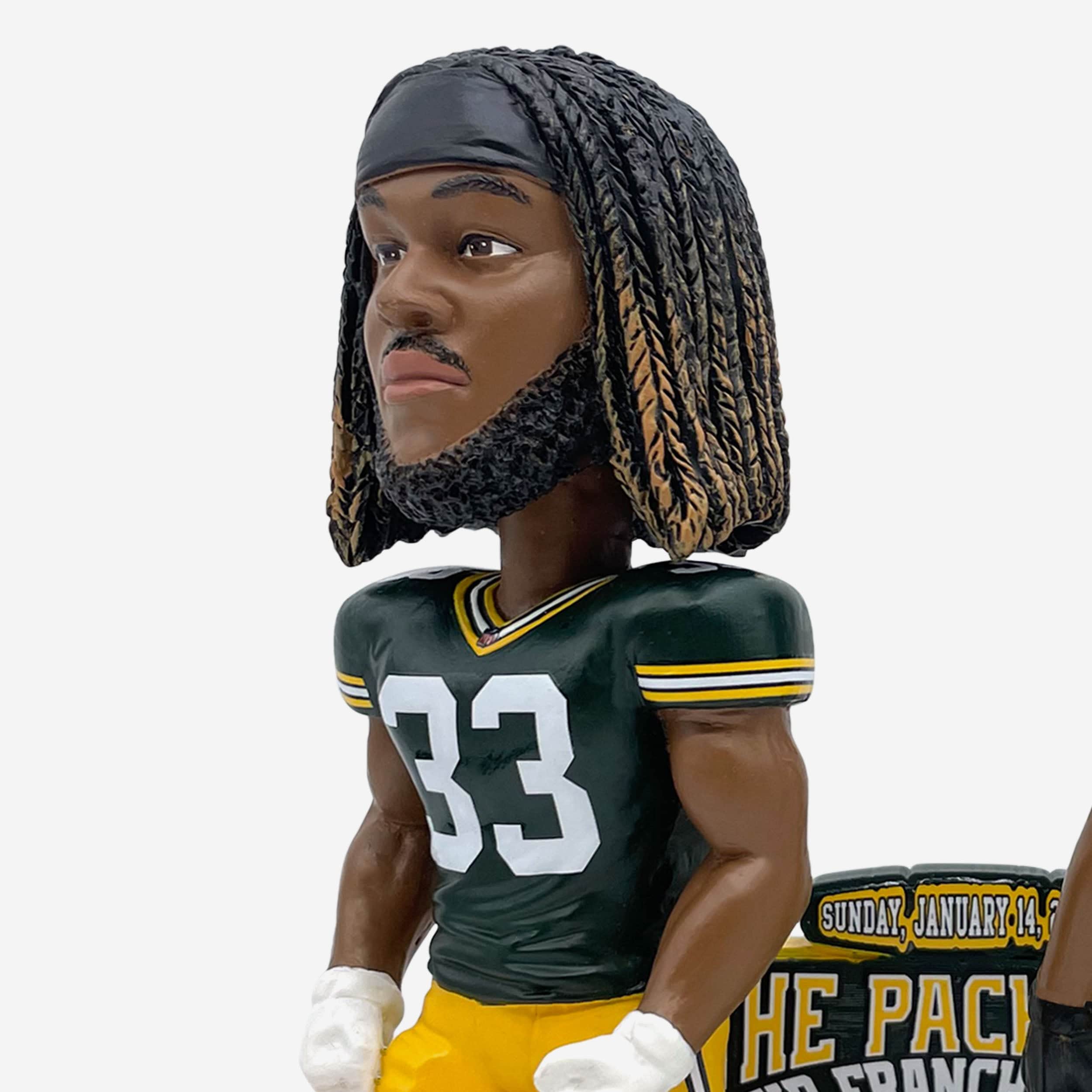 Aaron Jones & Romeo Doubs Green Bay Packers Gamebreaker Dual Bobblehead - Image 3