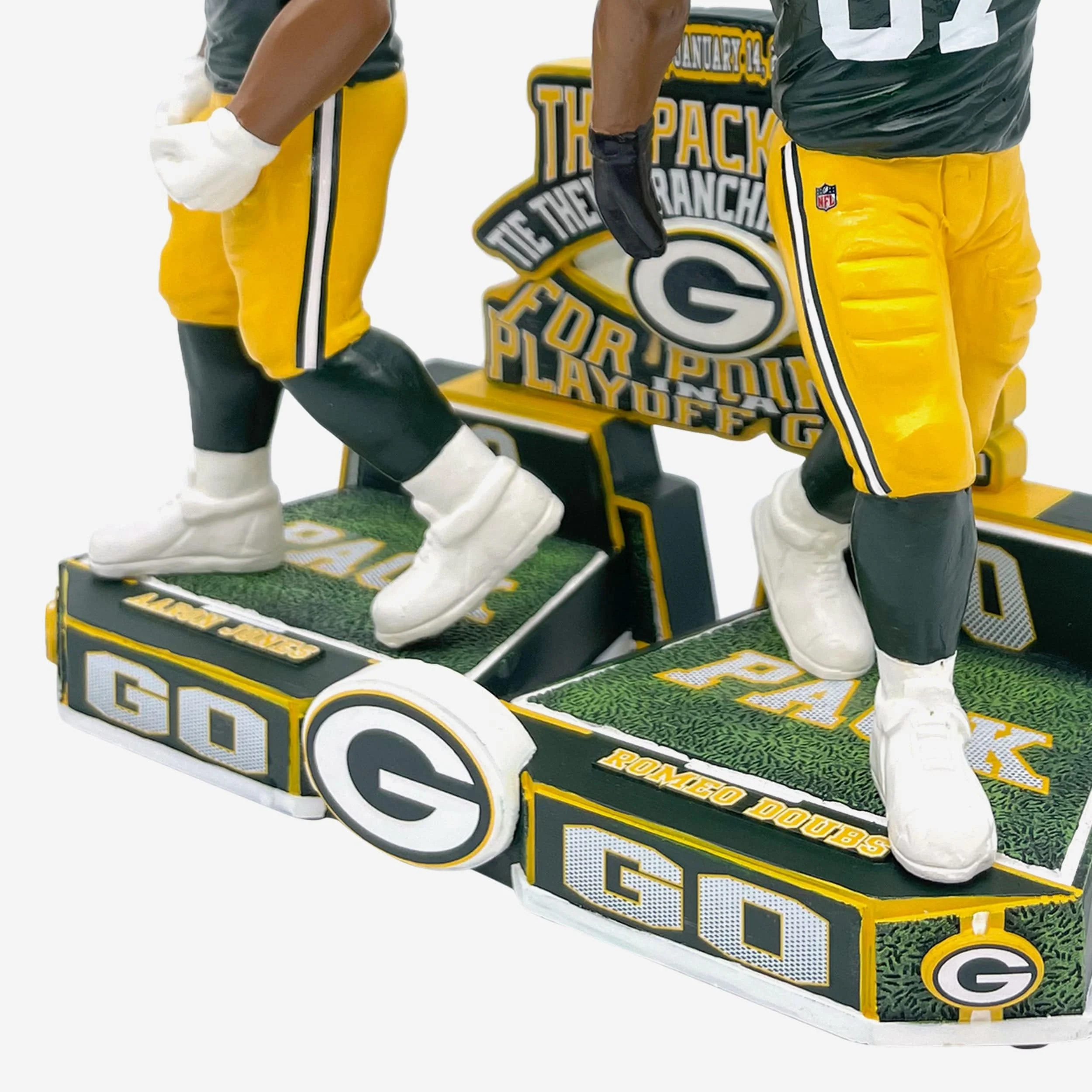 Aaron Jones & Romeo Doubs Green Bay Packers Gamebreaker Dual Bobblehead - Image 4