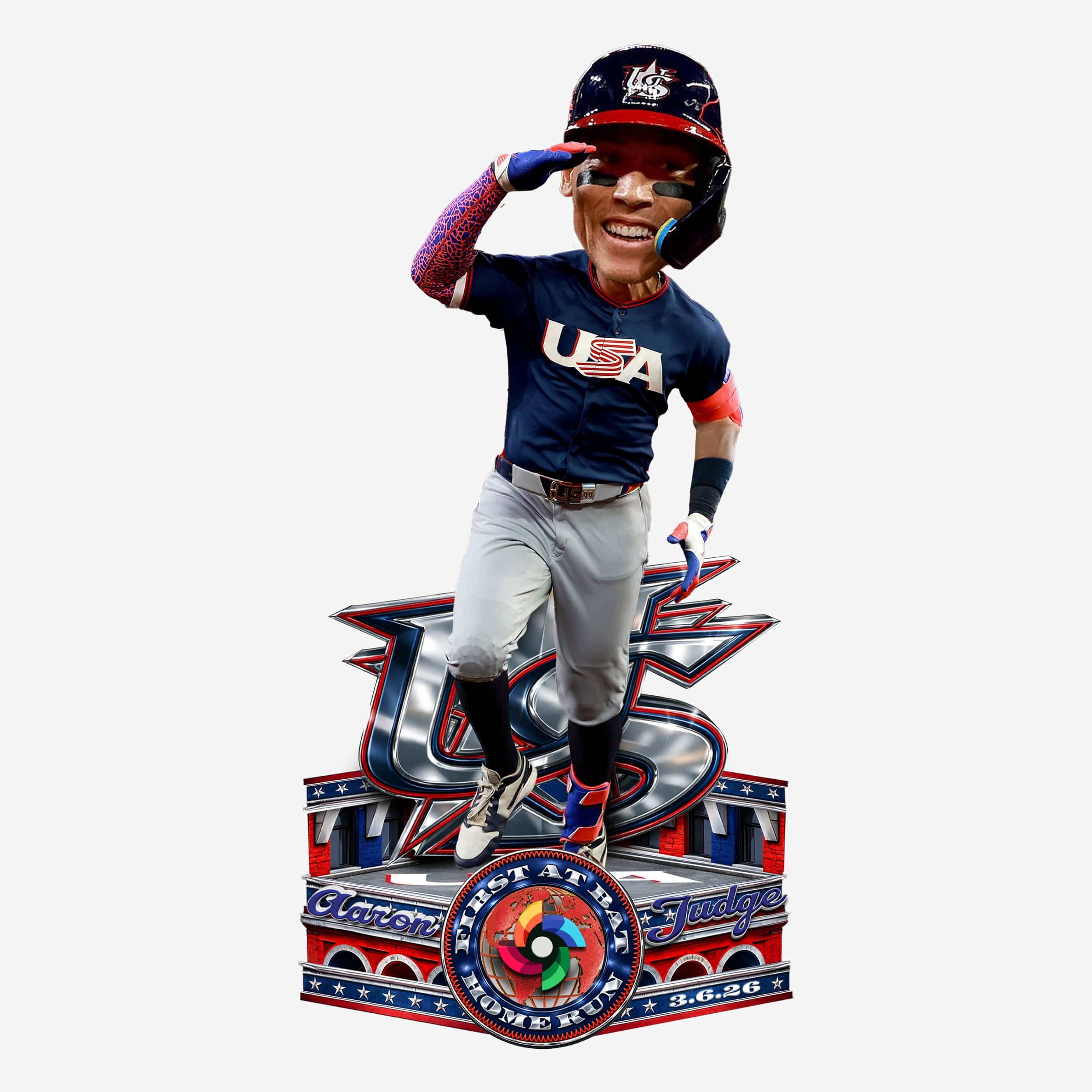Aaron Judge USA 2026 World Baseball Classic First At Bat Home Run Bobblehead