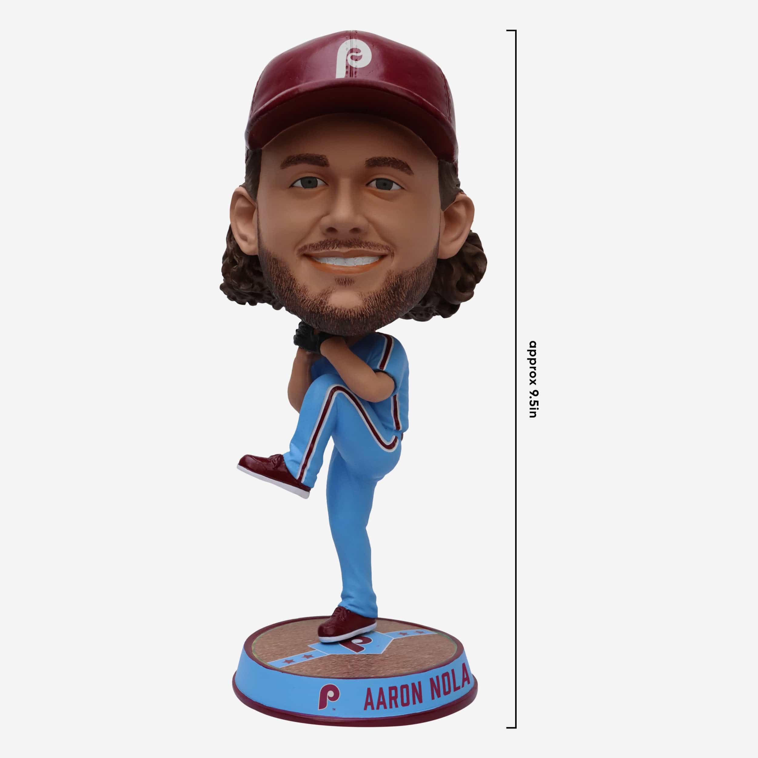 Aaron Nola Philadelphia Phillies Powder Blue Uniform Field Stripe Bighead Bobblehead - Image 4