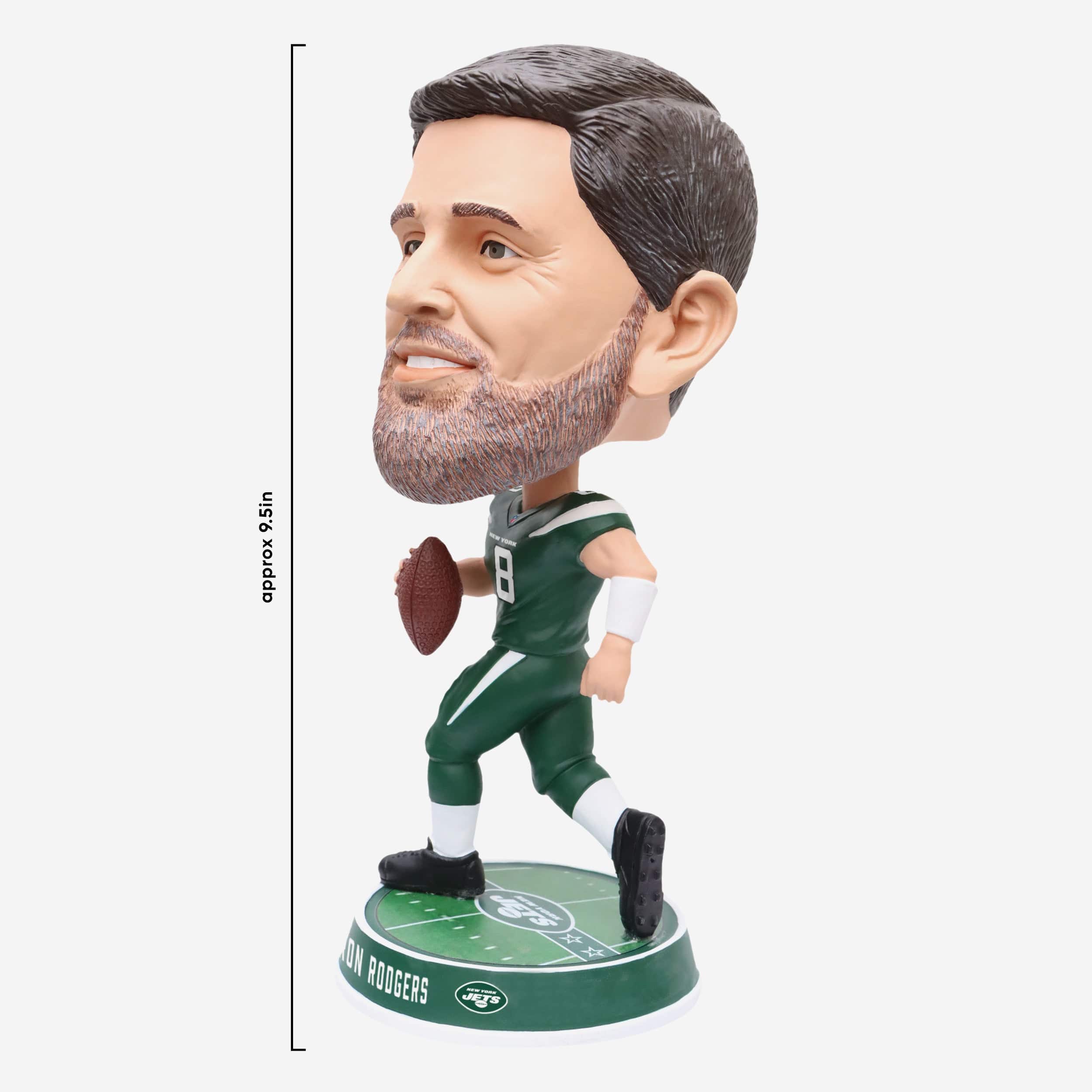 Aaron Rodgers New York Jets Field Stripe Bighead Bobblehead - Image 4