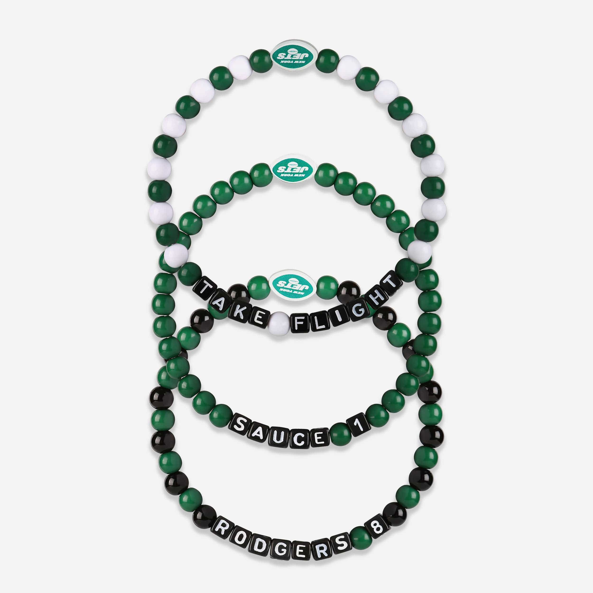 Aaron Rodgers & Sauce Gardner New York Jets 3 Pack Player Beaded Friendship Bracelet