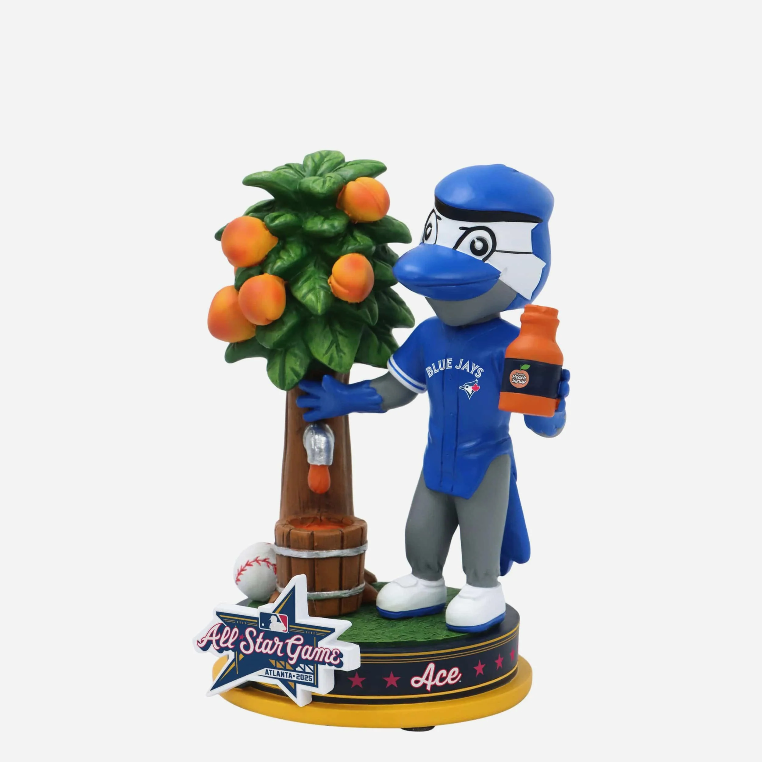 Ace Toronto Blue Jays 2025 MLB All-Star Peach Mascot Mini Bobblehead Scene - Image 4