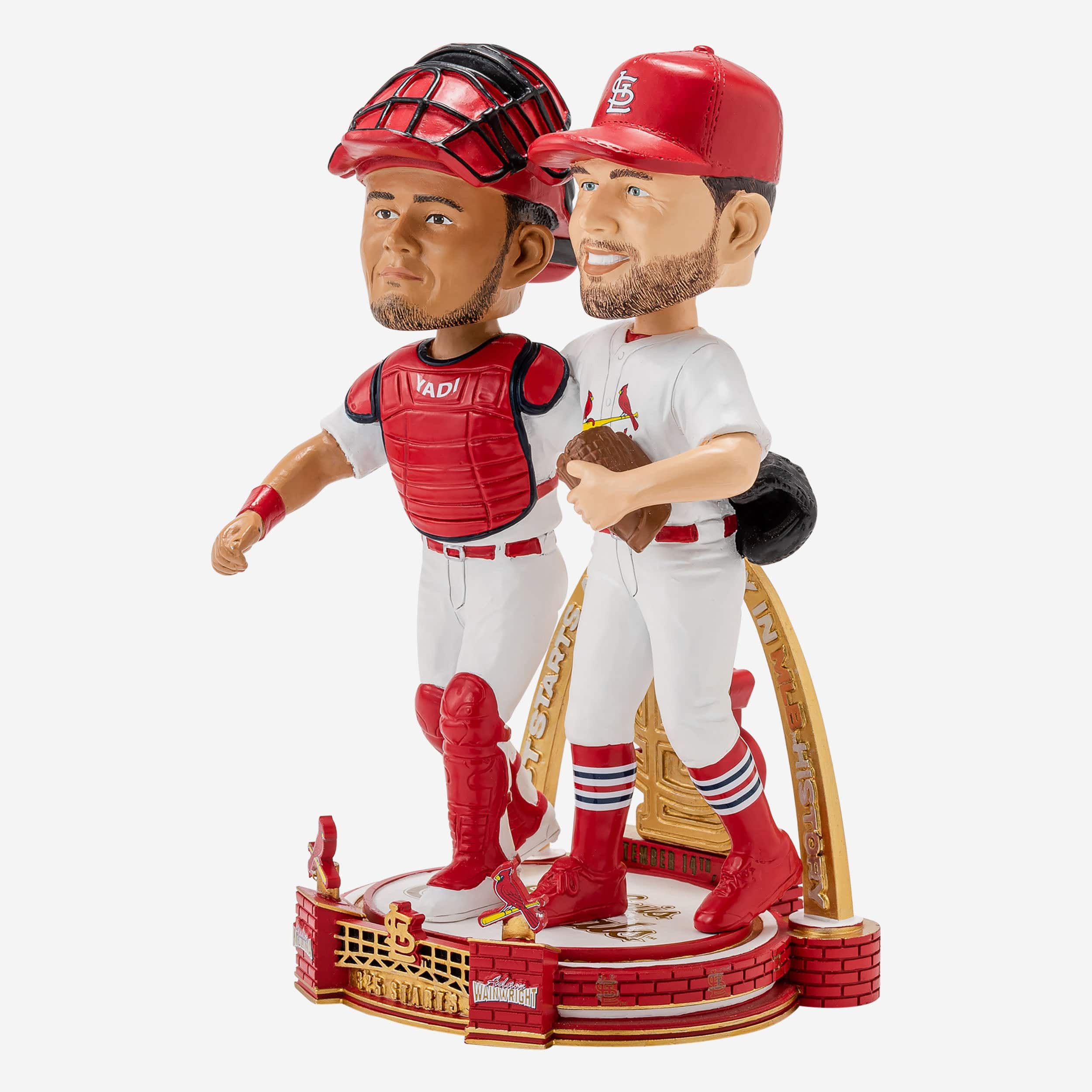 Adam Wainwright & Yadier Molina St Louis Cardinals 325 Career Battery Start Record Dual Bobblehead - Image 5