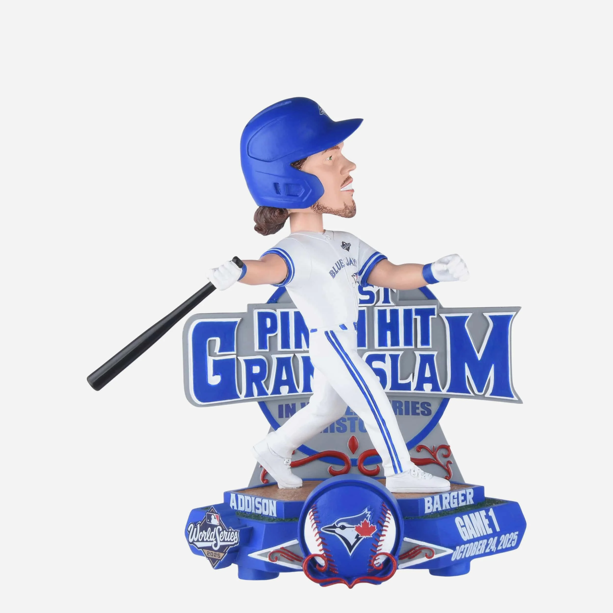 Addison Barger Toronto Blue Jays 2025 First World Series Pinch-Hitter Grand Slam Historic Bobblehead
