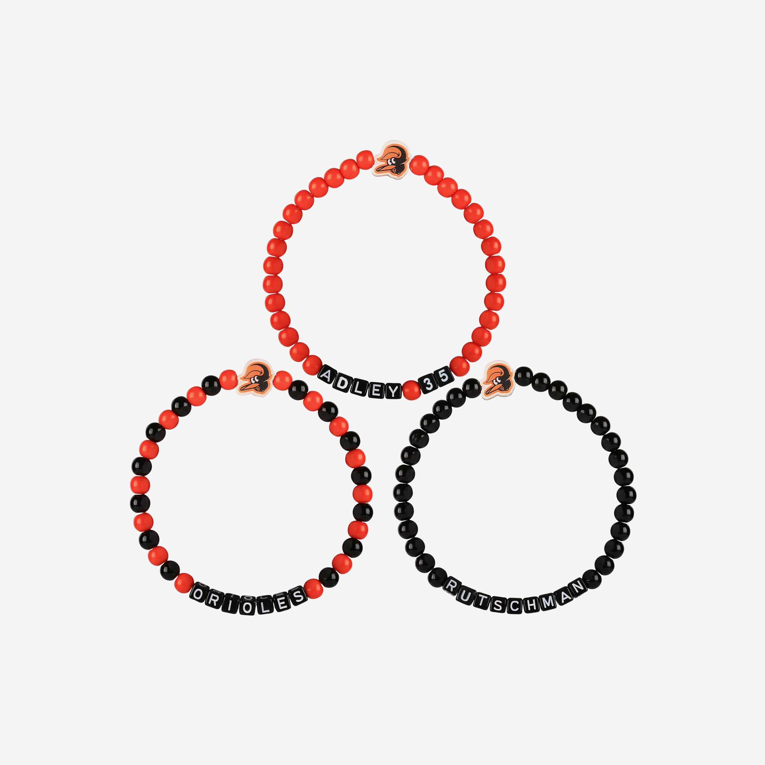 Adley Rutschman Baltimore Orioles 3 Pack Player Beaded Friendship Bracelet - Image 3