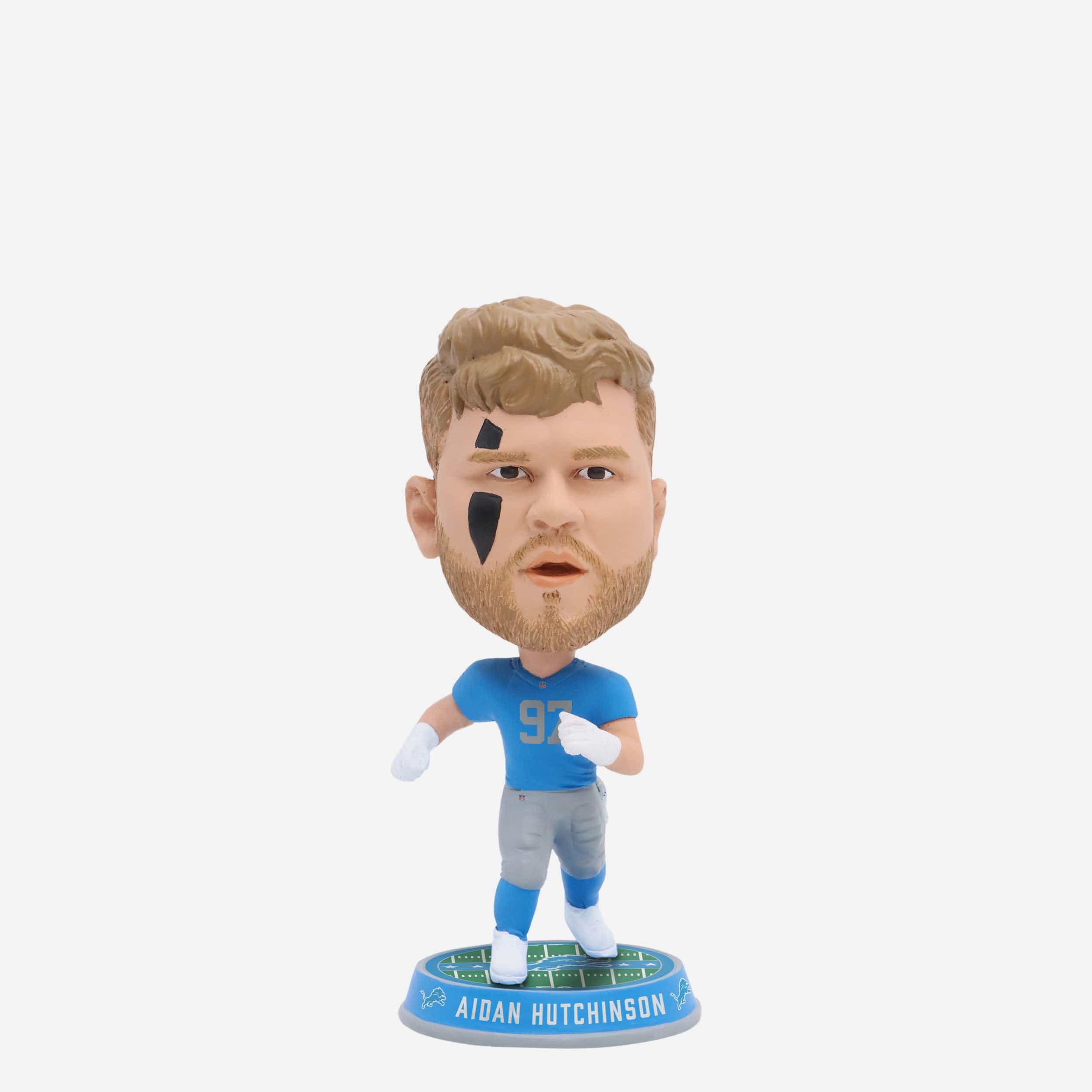 Aidan Hutchinson Detroit Lions Retro Uniform Field Stripe Mini Bighead Bobblehead