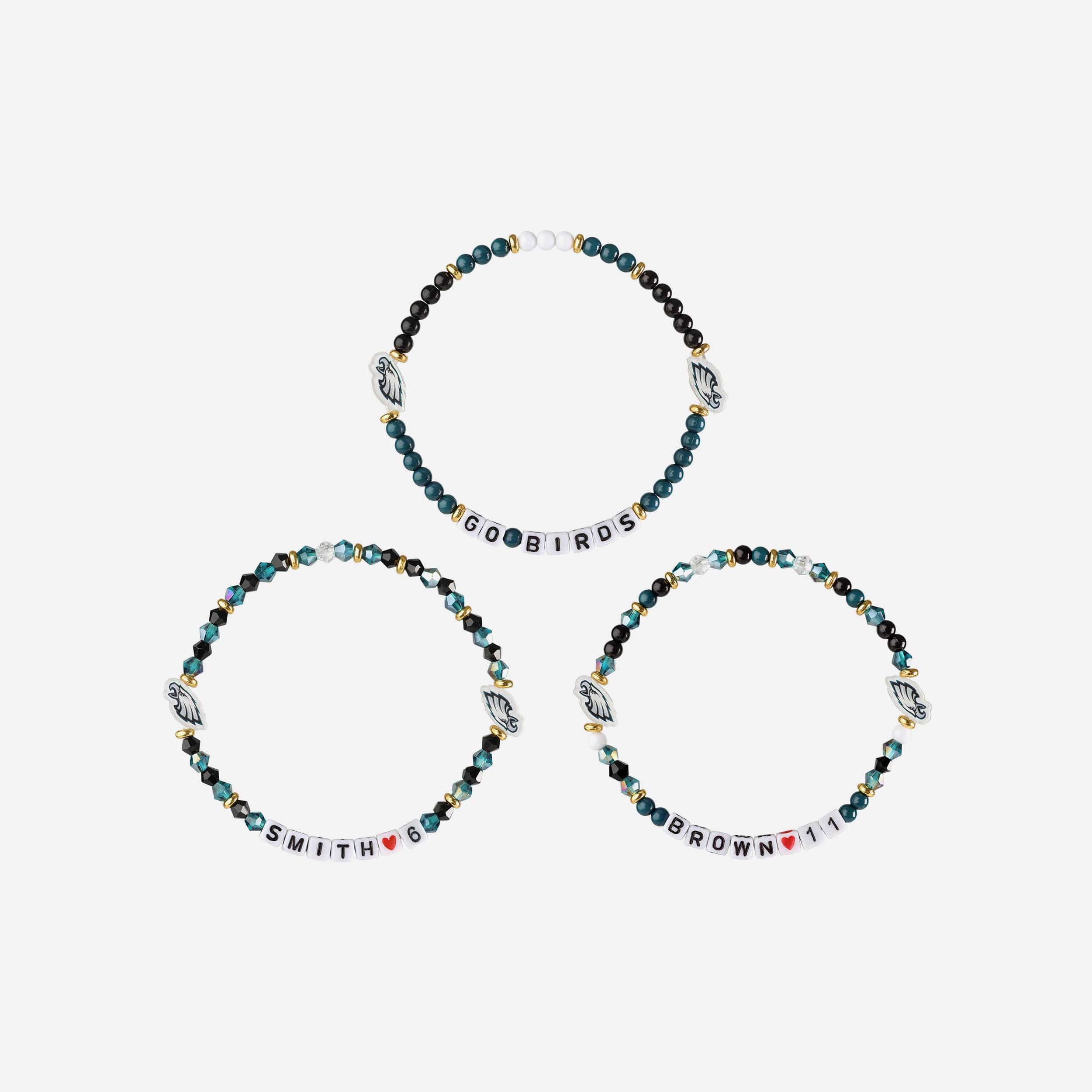 AJ Brown & Devonta Smith Philadelphia Eagles 3 Pack Player Friendship Bracelet - Image 3