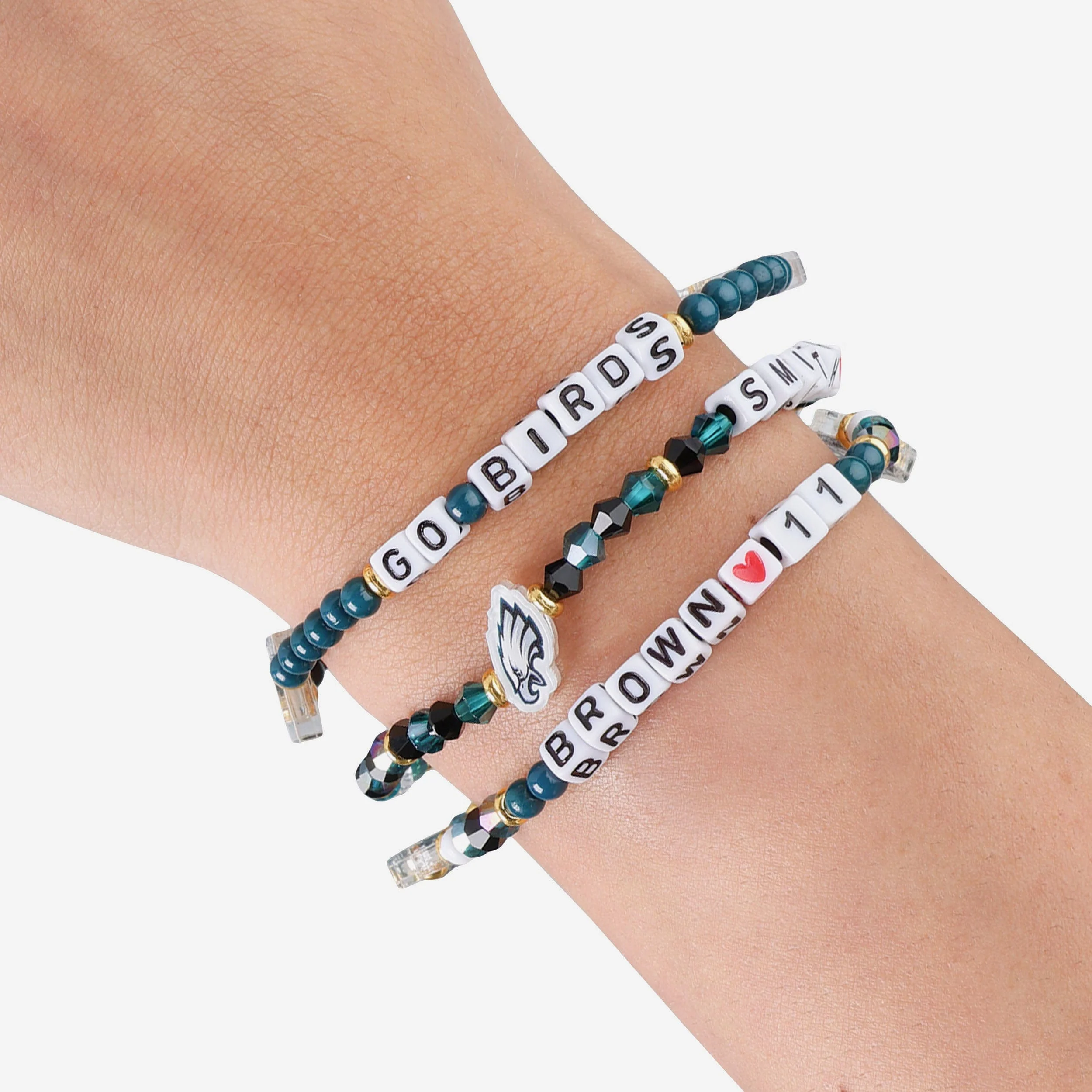 AJ Brown & Devonta Smith Philadelphia Eagles 3 Pack Player Friendship Bracelet - Image 4