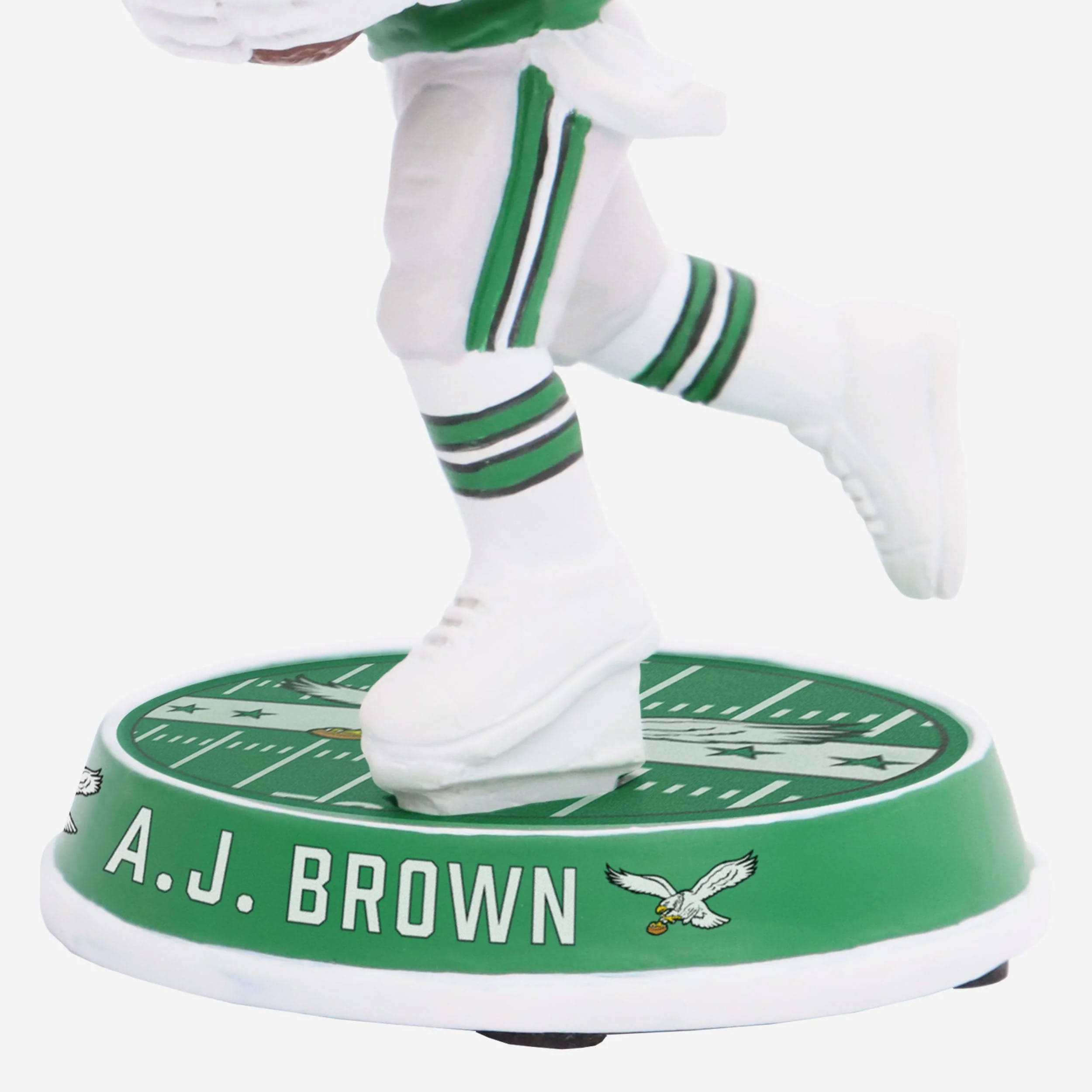 AJ Brown Philadelphia Eagles Kelly Green Uniform Field Stripe Mini Bighead Bobblehead - Image 3