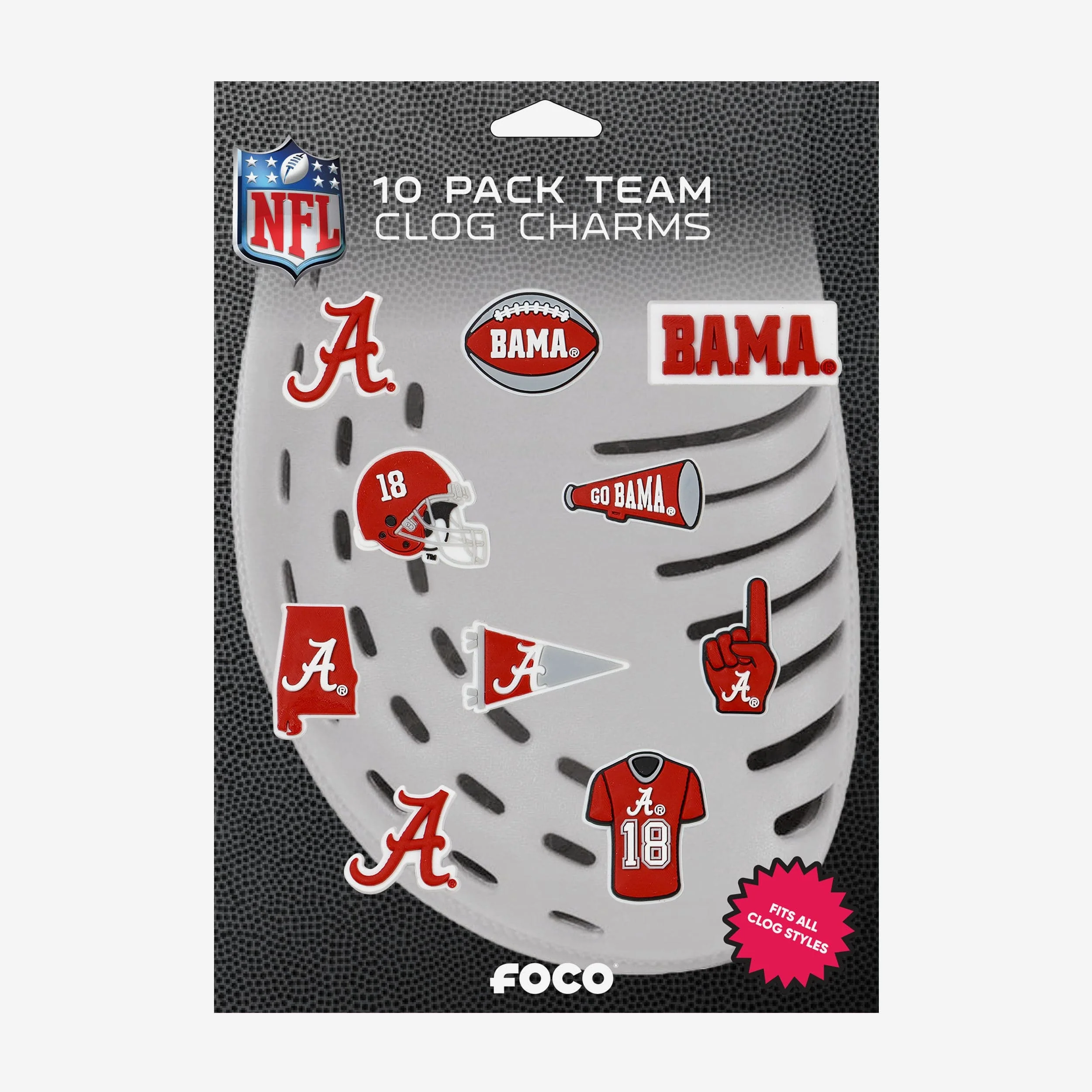 Alabama Crimson Tide 10 Pack Team Clog Charms - Image 5