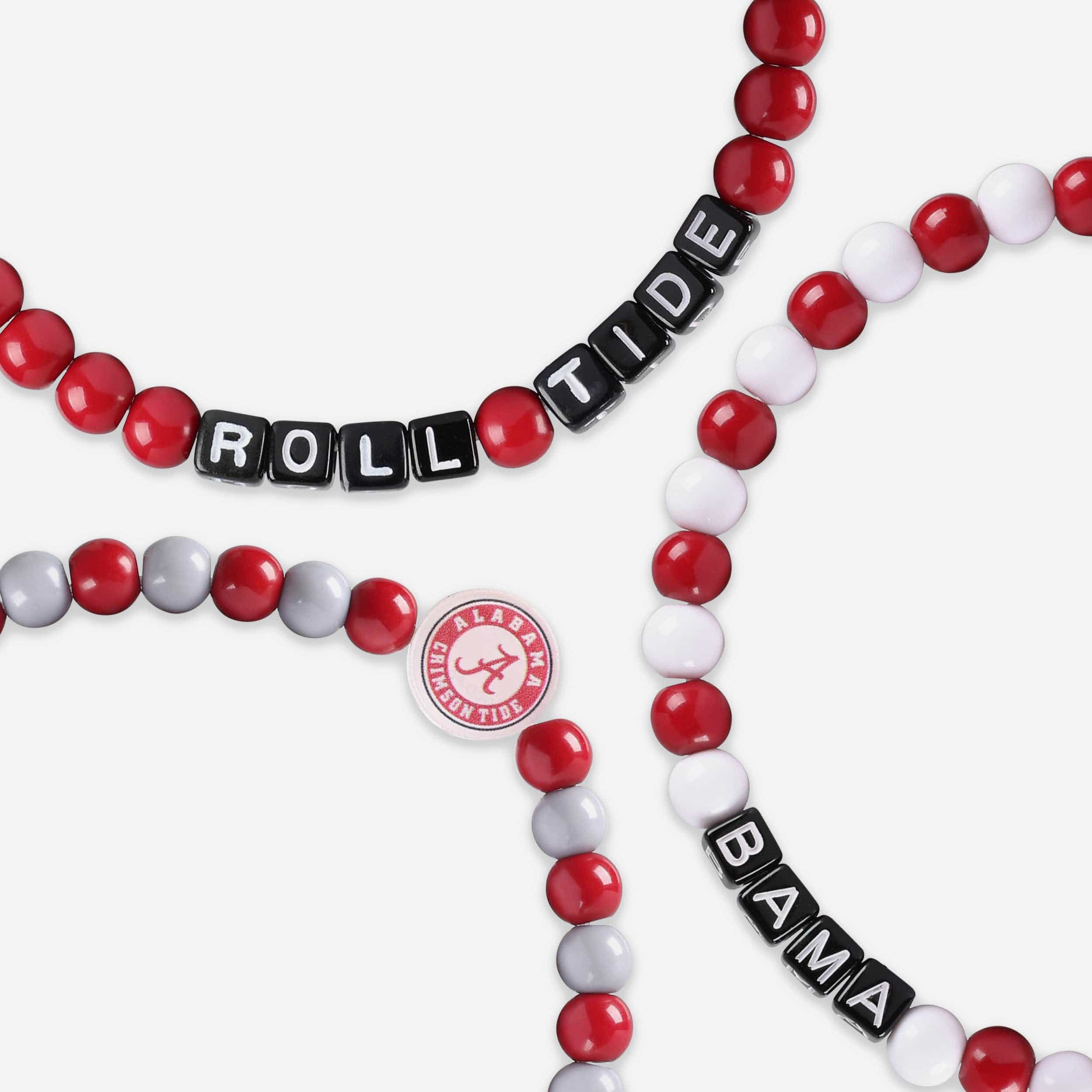 Alabama Crimson Tide 3 Pack Beaded Friendship Bracelet - Image 2