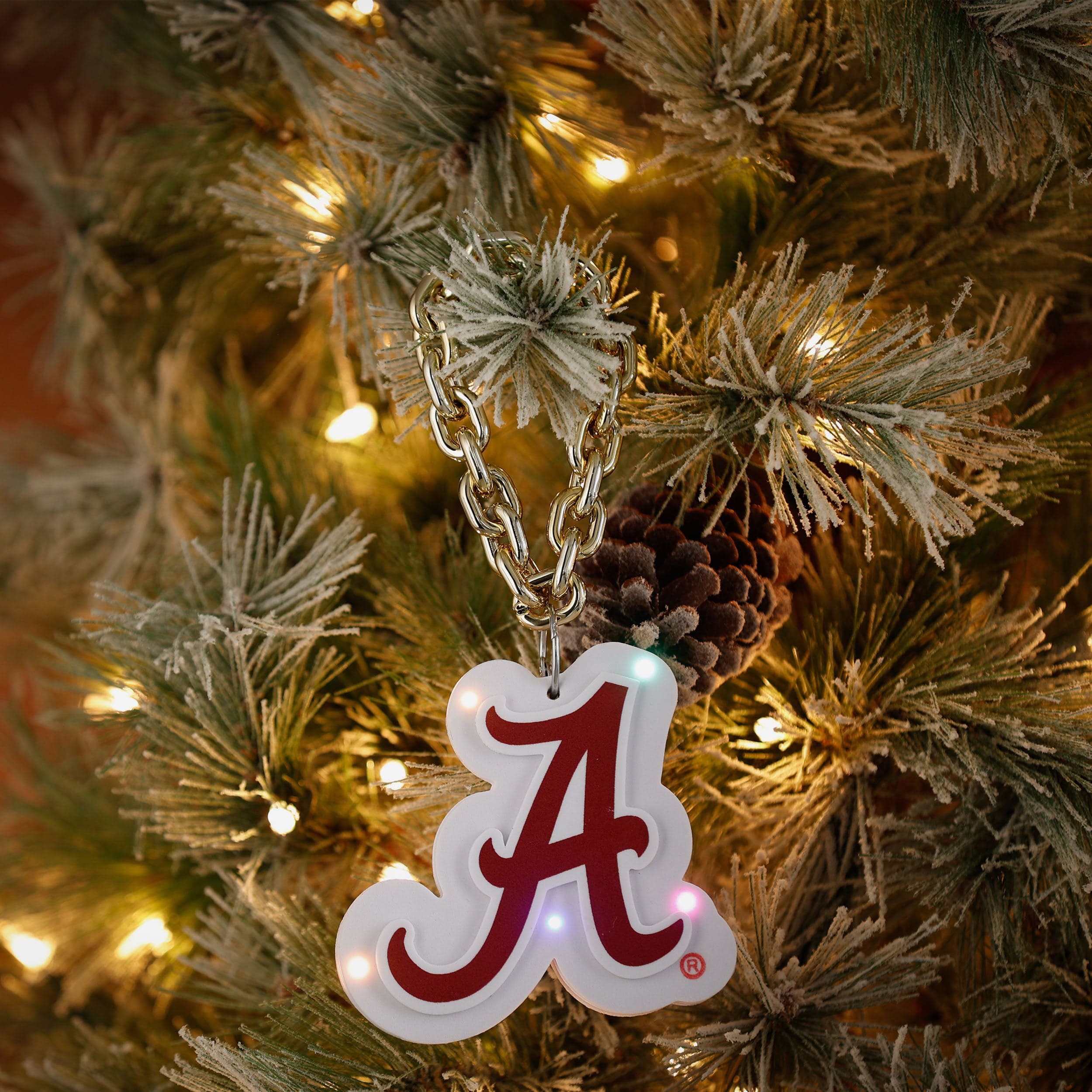 Alabama Crimson Tide Big Logo Light Up Chain Ornament - Image 3