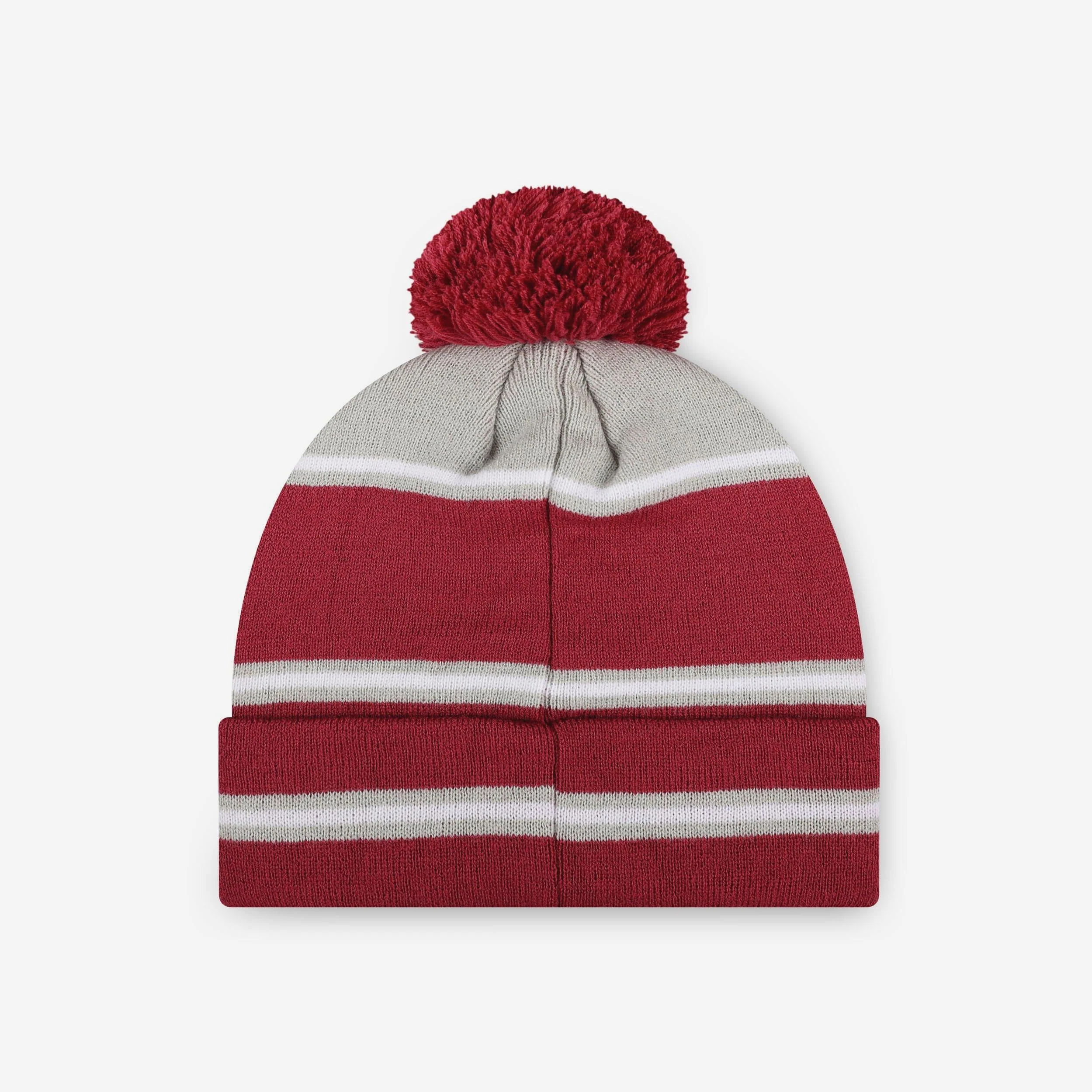 Alabama Crimson Tide Big Wordmark Stripe Pom Beanie - Image 2