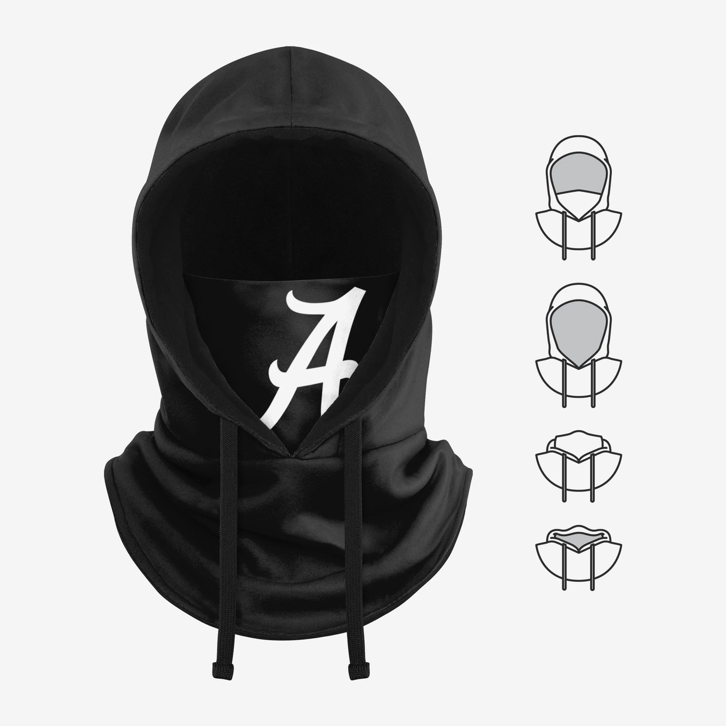 Alabama Crimson Tide Black Drawstring Hooded Gaiter - Image 5