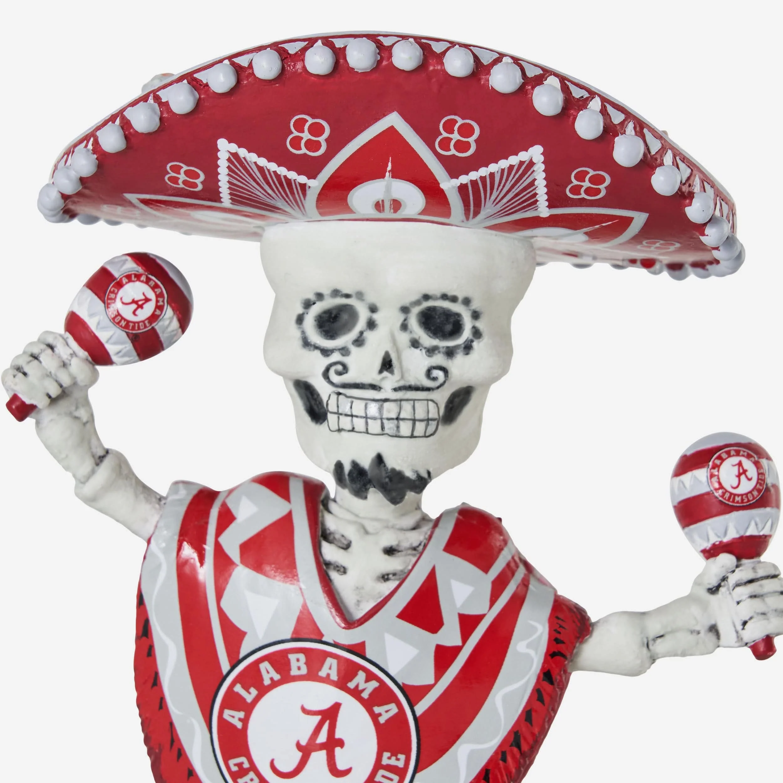 Alabama Crimson Tide Calavera Glow in the Dark Bobblehead - Image 3