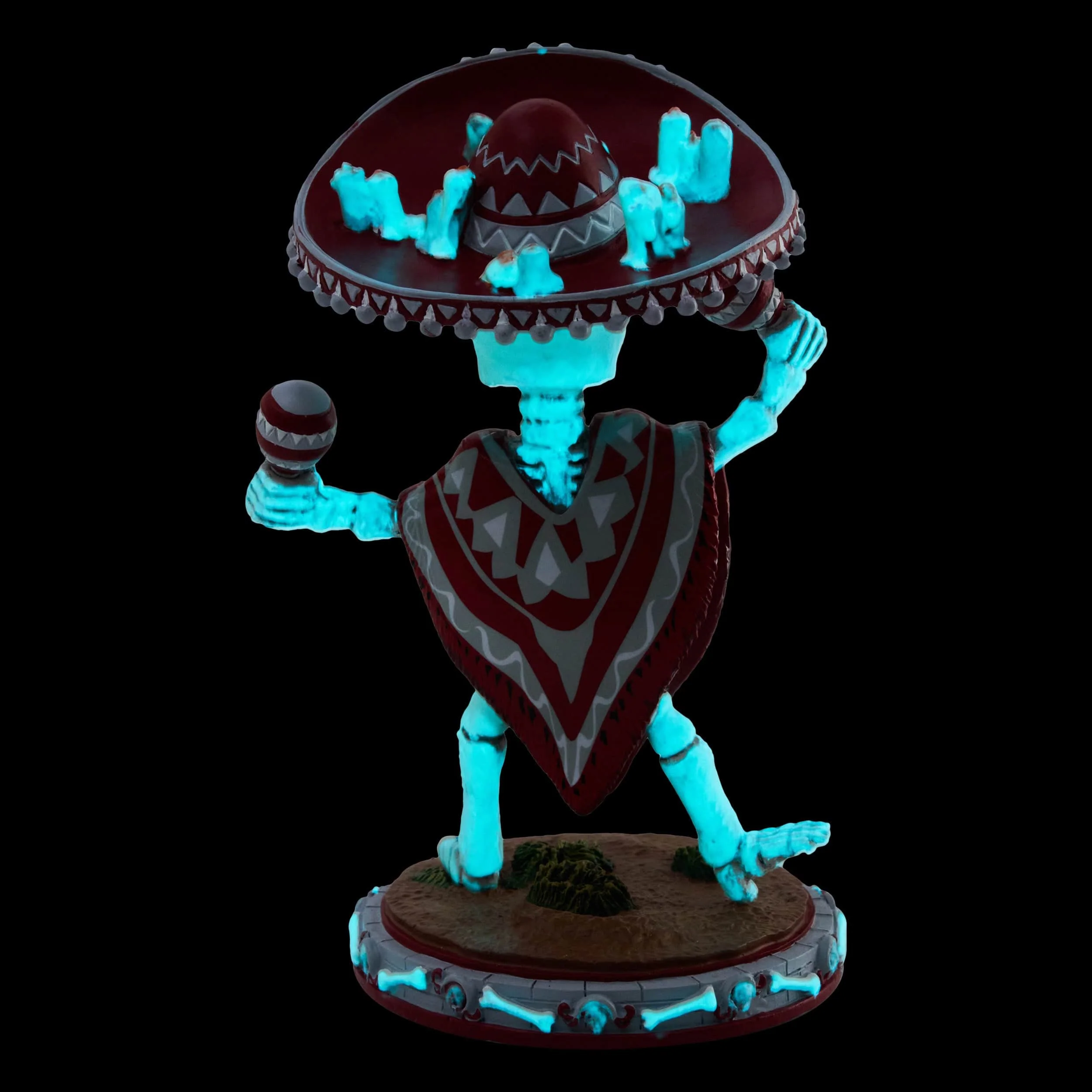 Alabama Crimson Tide Calavera Glow in the Dark Bobblehead - Image 7