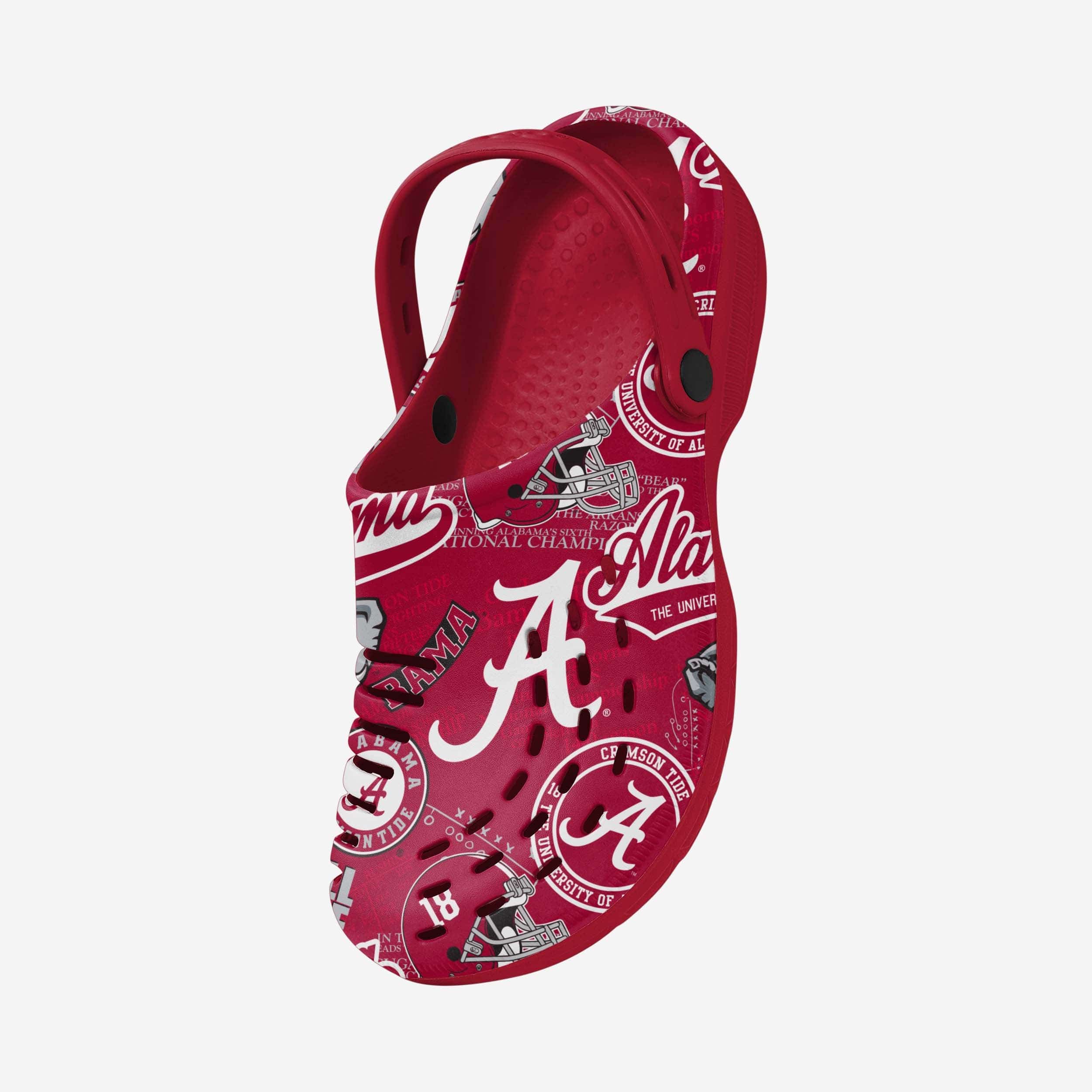 Alabama Crimson Tide Historic Print Clog With Strap - Image 2