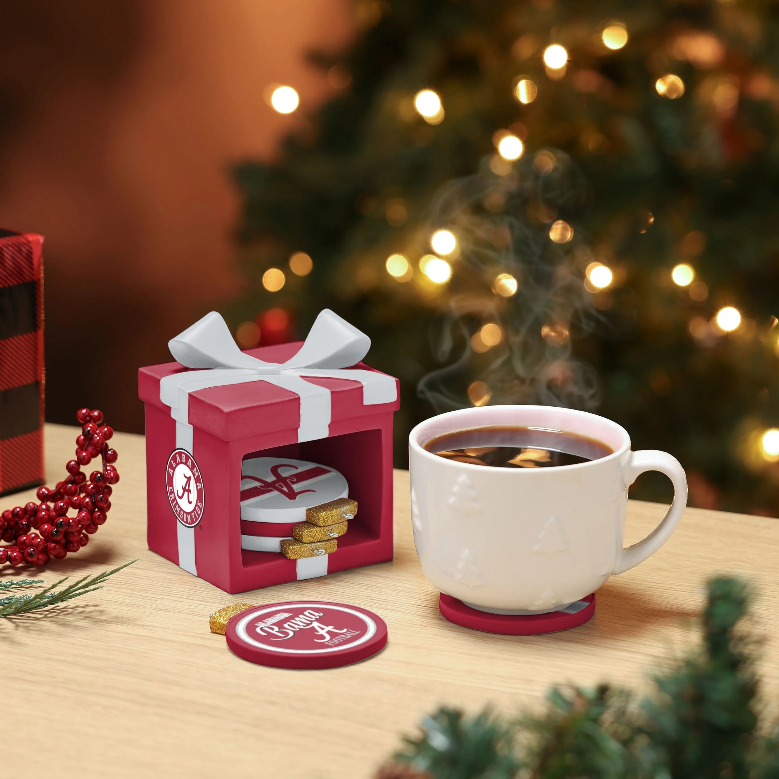 Alabama Crimson Tide Holiday 5 Pack Coaster Set - Image 2