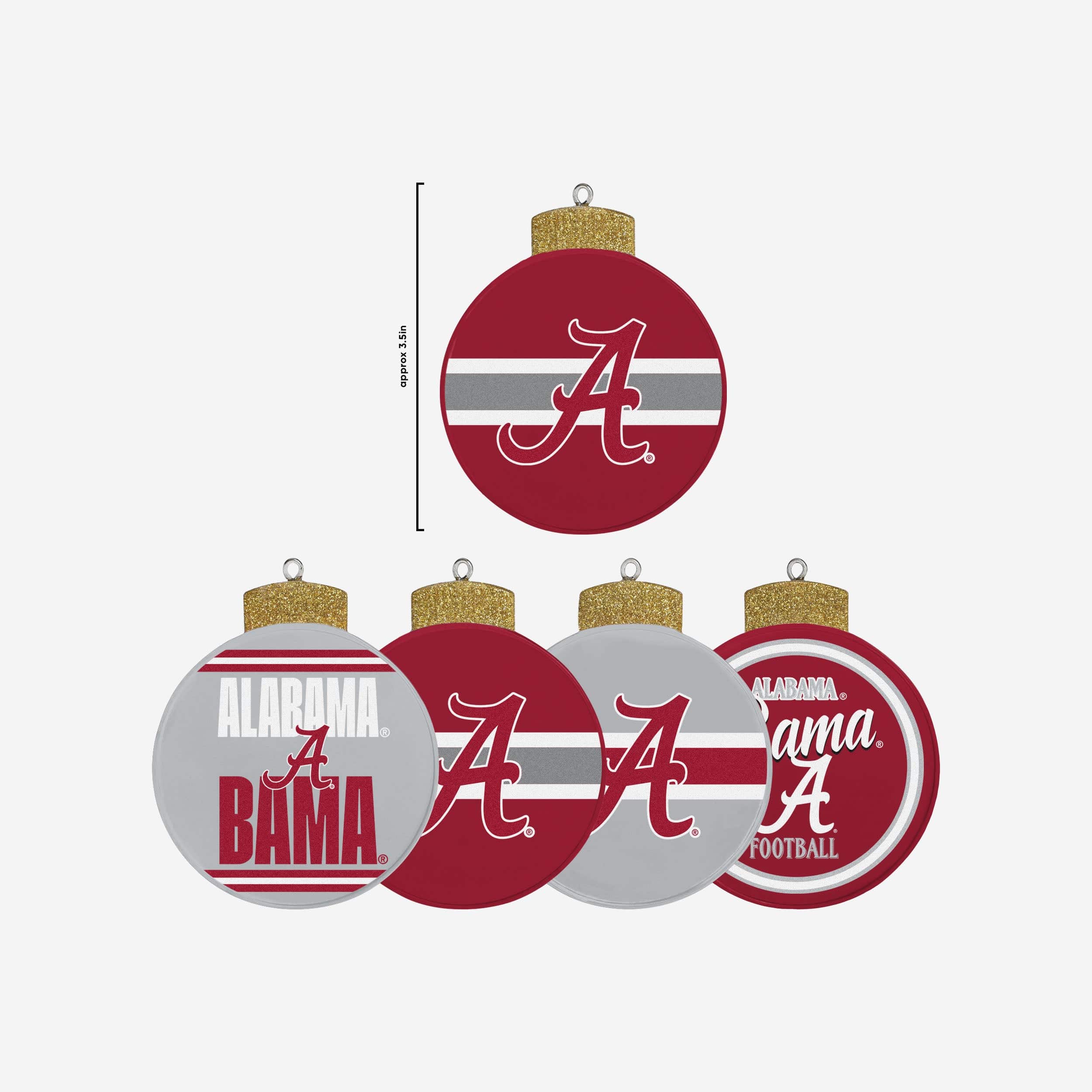Alabama Crimson Tide Holiday 5 Pack Coaster Set - Image 5
