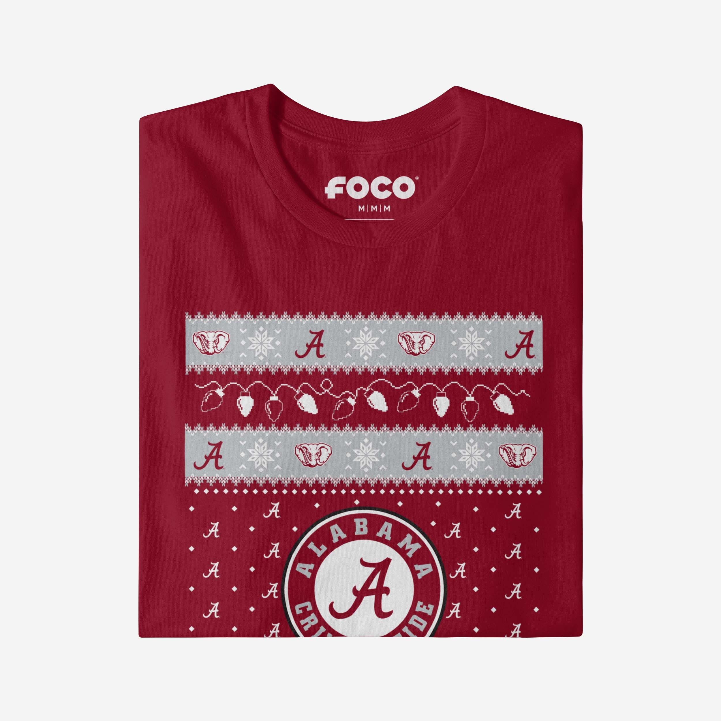 Alabama Crimson Tide Holiday Lights Sweater T-Shirt - Image 4