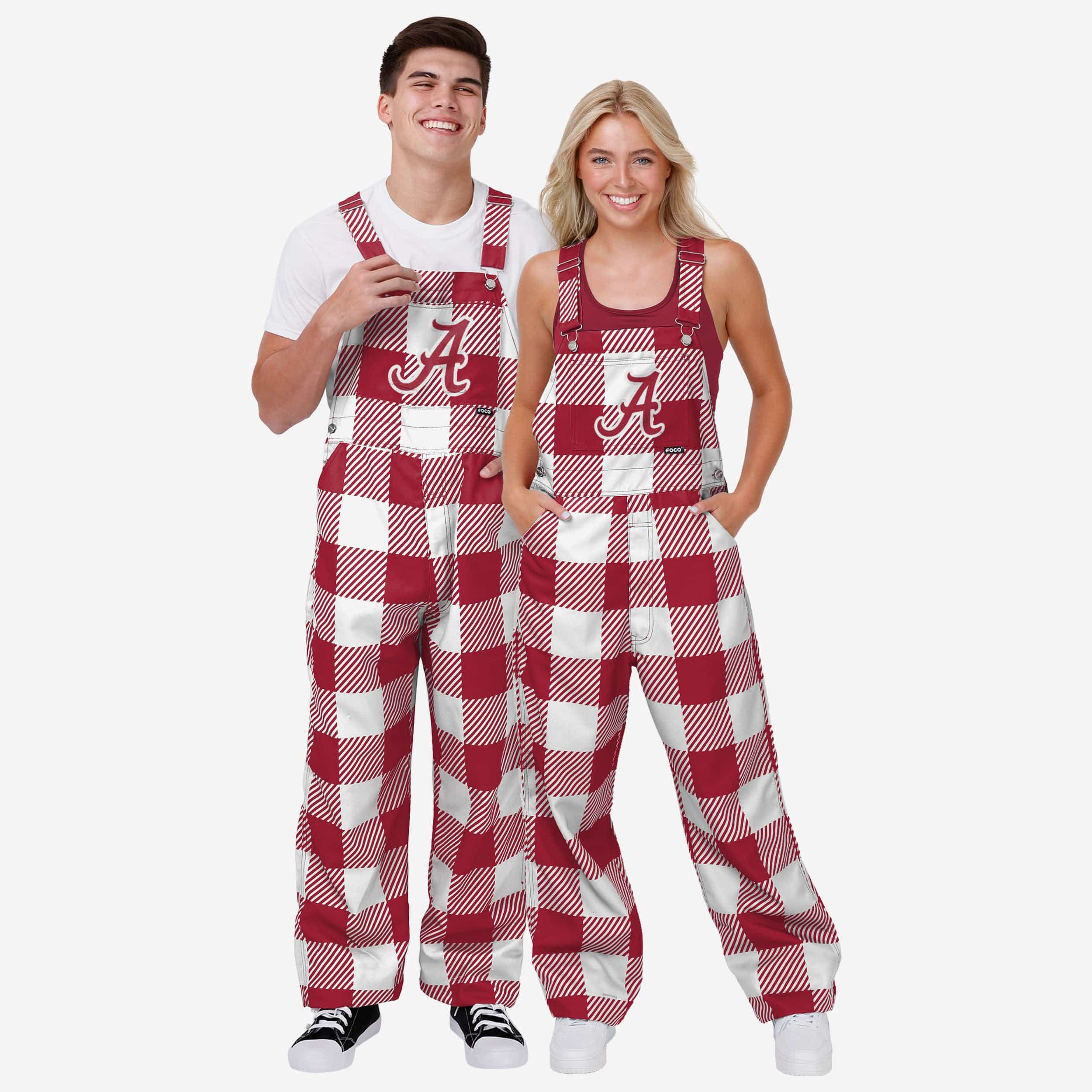 Alabama Crimson Tide Mens Plaid Bib Overalls - Image 3