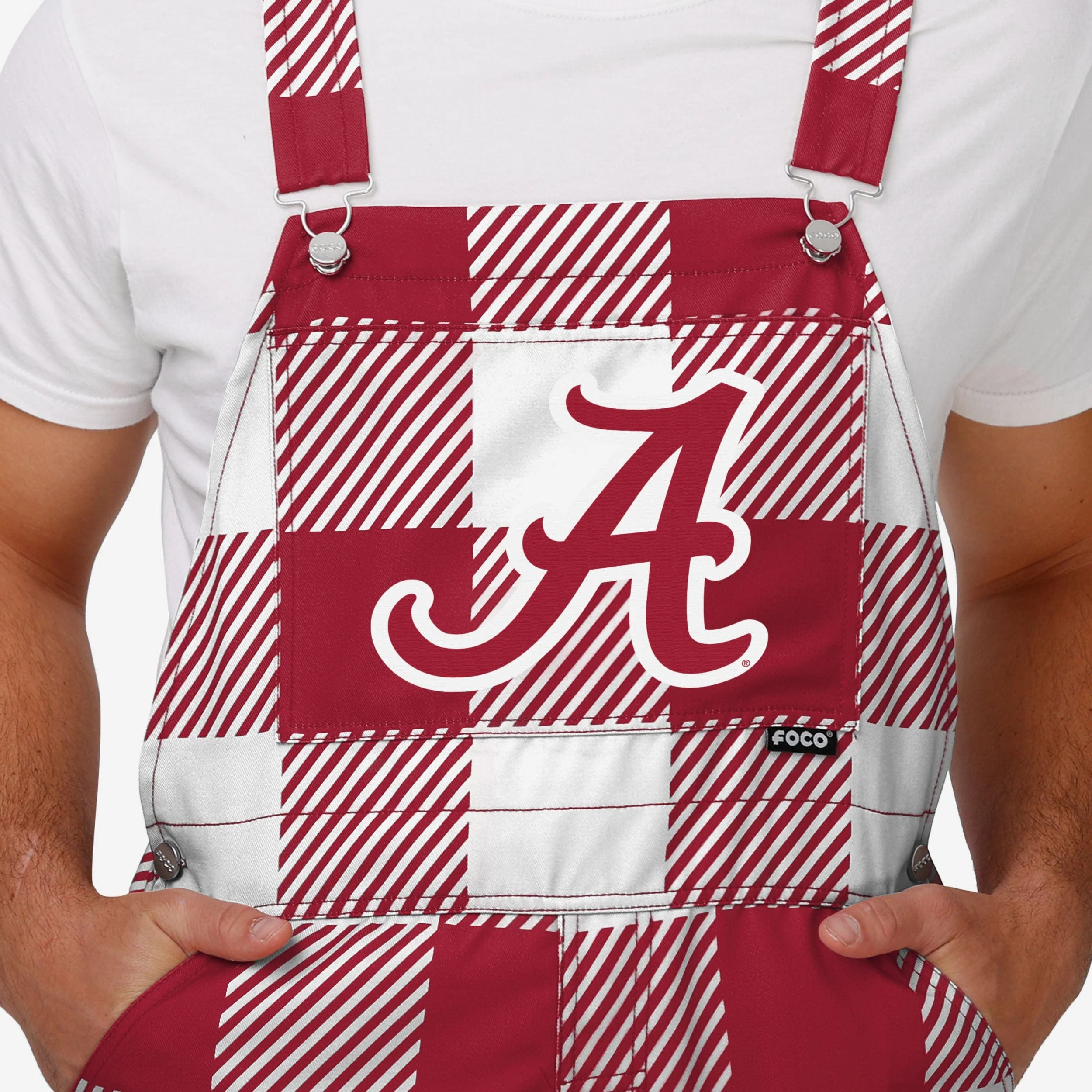 Alabama Crimson Tide Mens Plaid Bib Overalls - Image 4