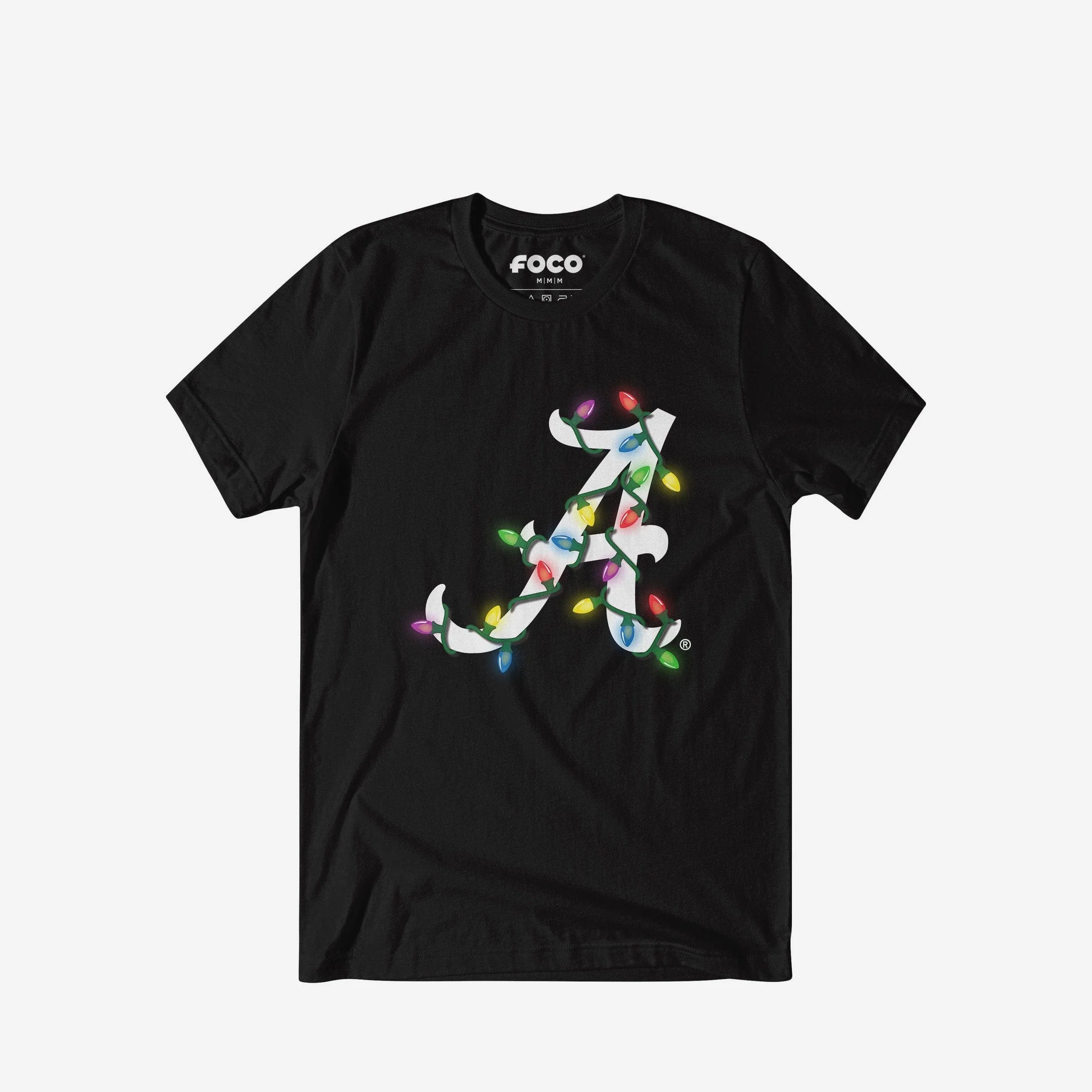 Alabama Crimson Tide Primary Logo Holiday Lights T-Shirt