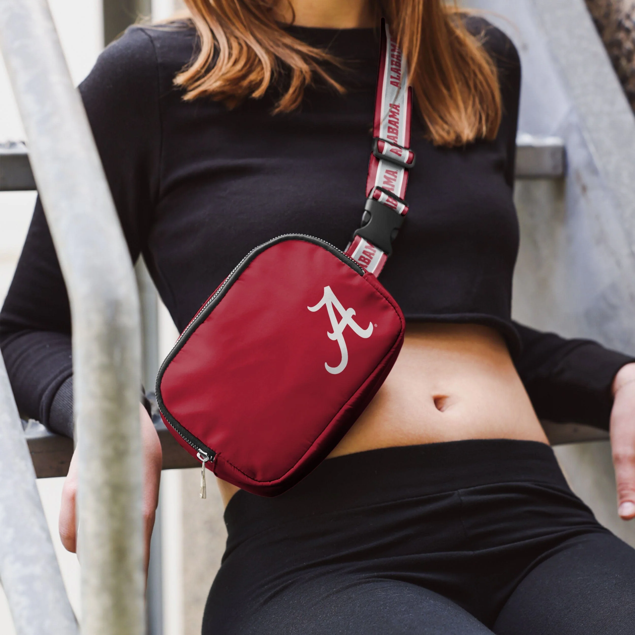 Alabama Crimson Tide Team Wordmark Crossbody Belt Bag - Image 3