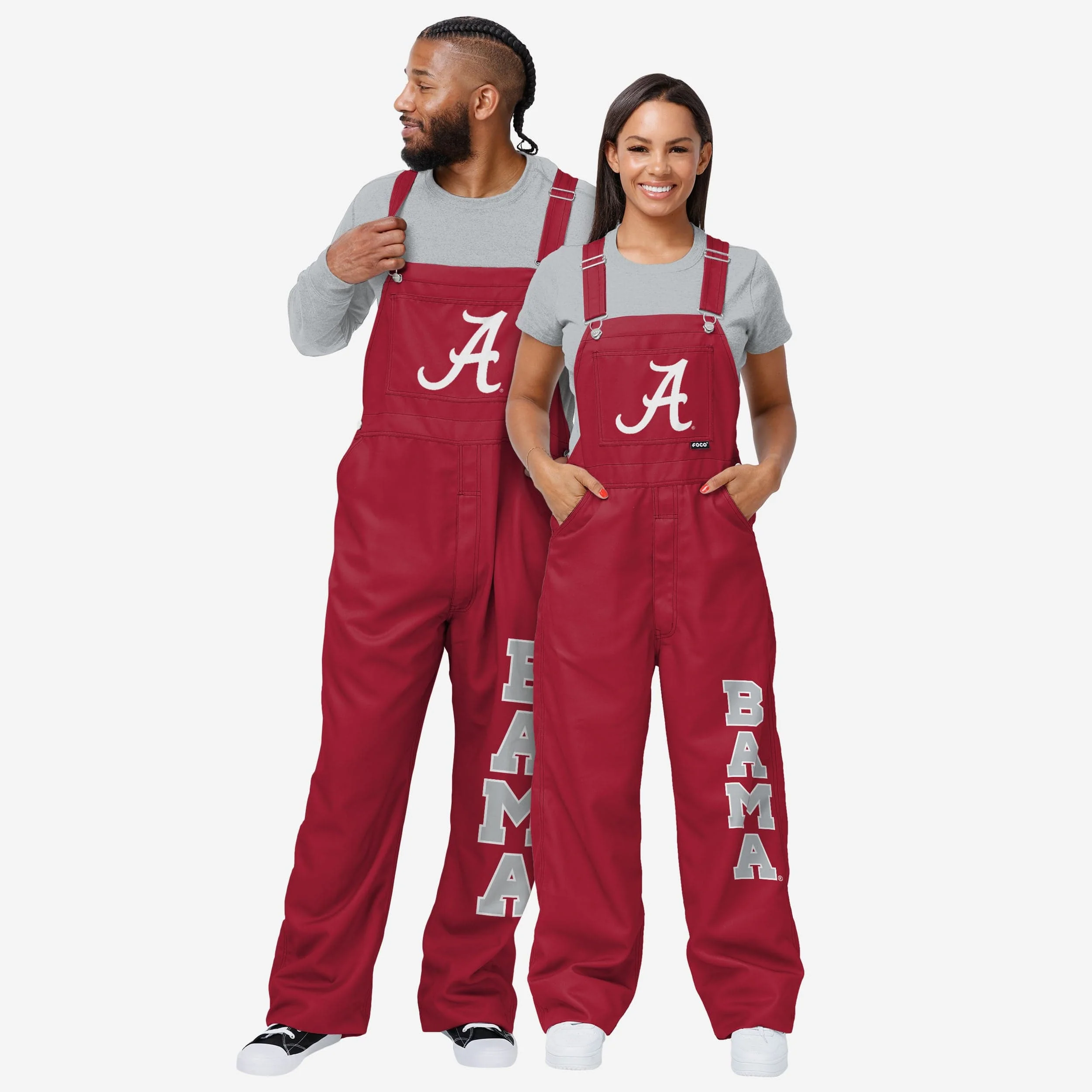 Alabama Crimson Tide Womens Big Logo Bib Overalls - Image 3