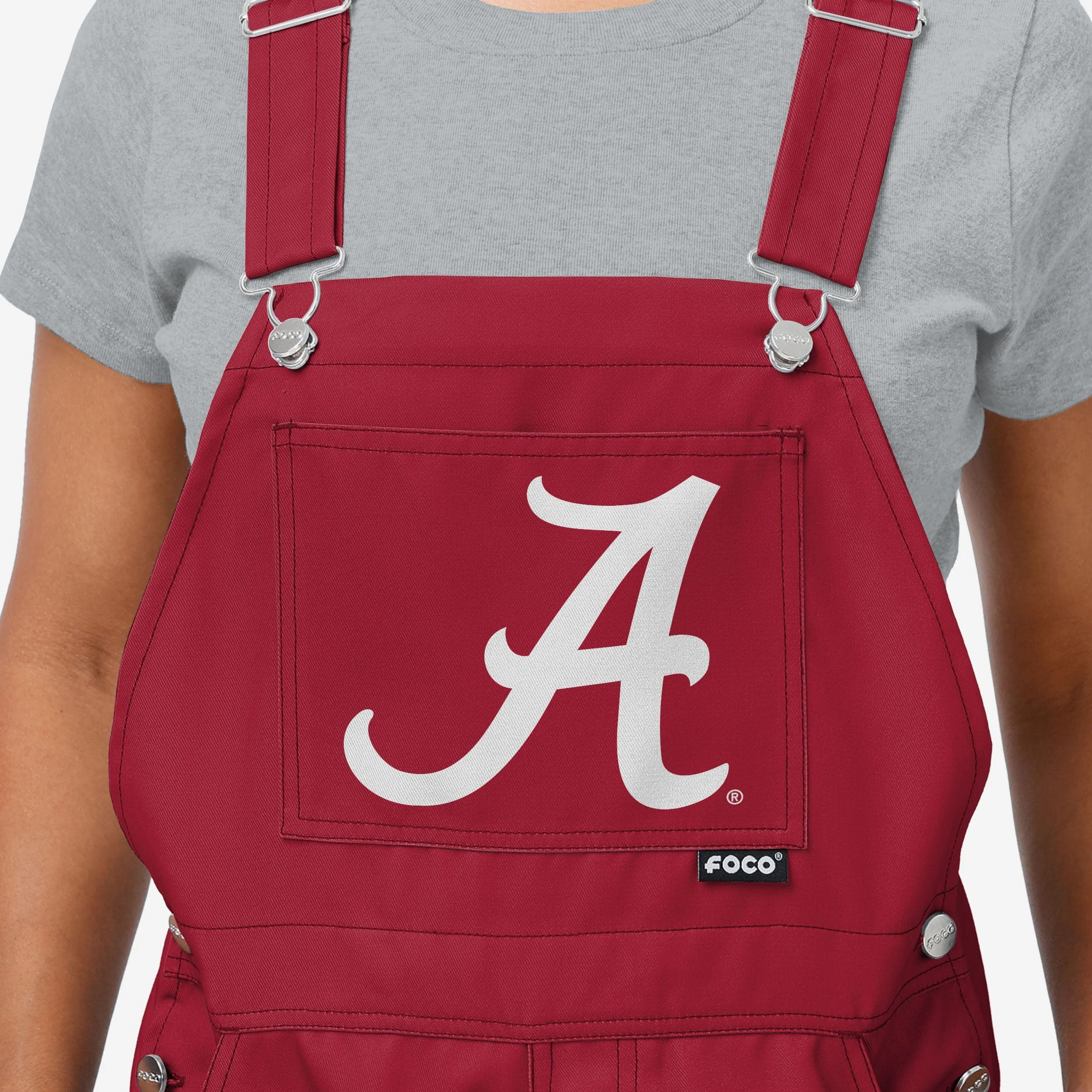 Alabama Crimson Tide Womens Big Logo Bib Overalls - Image 4