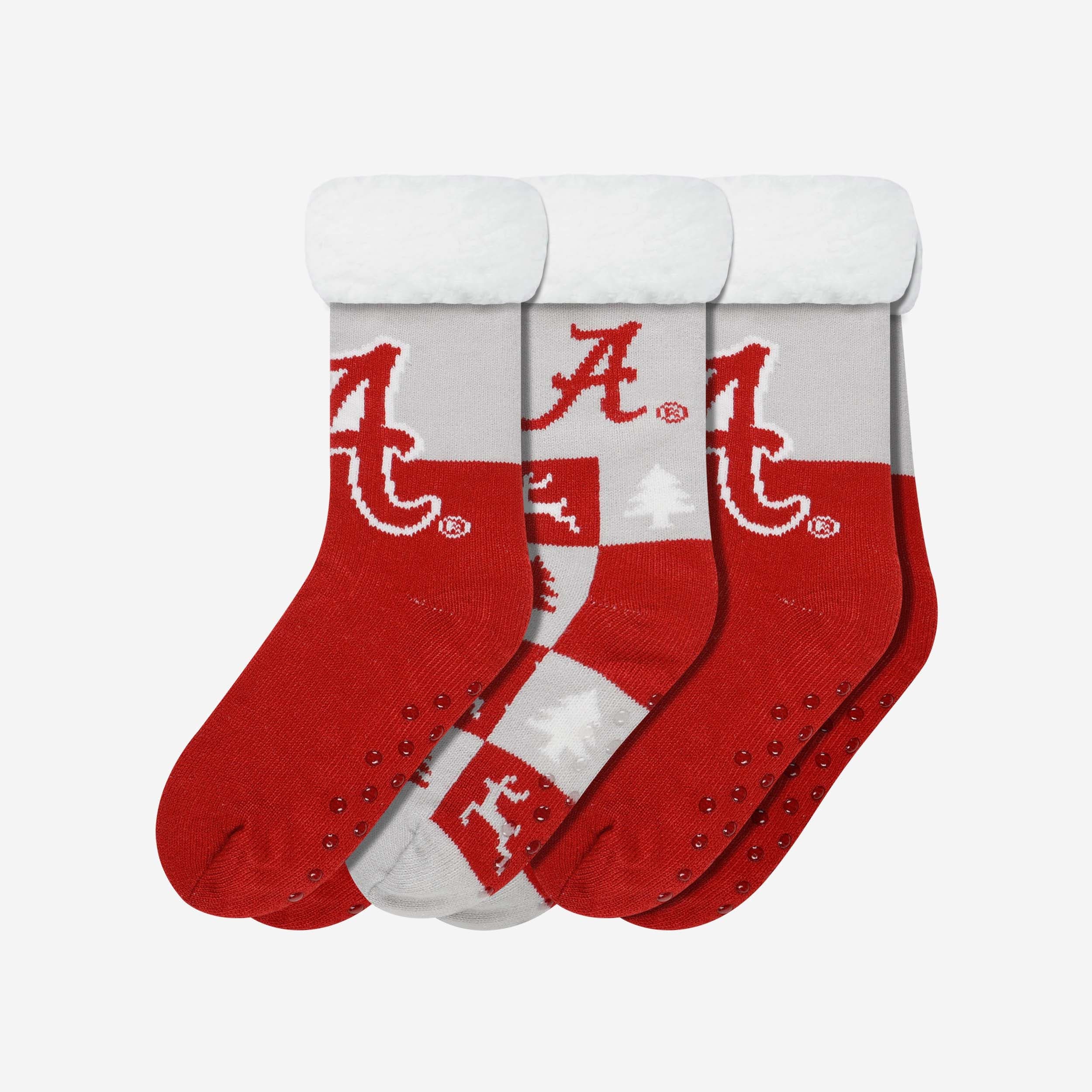 Alabama Crimson Tide Womens Fan Footy 3 Pack Slipper Socks