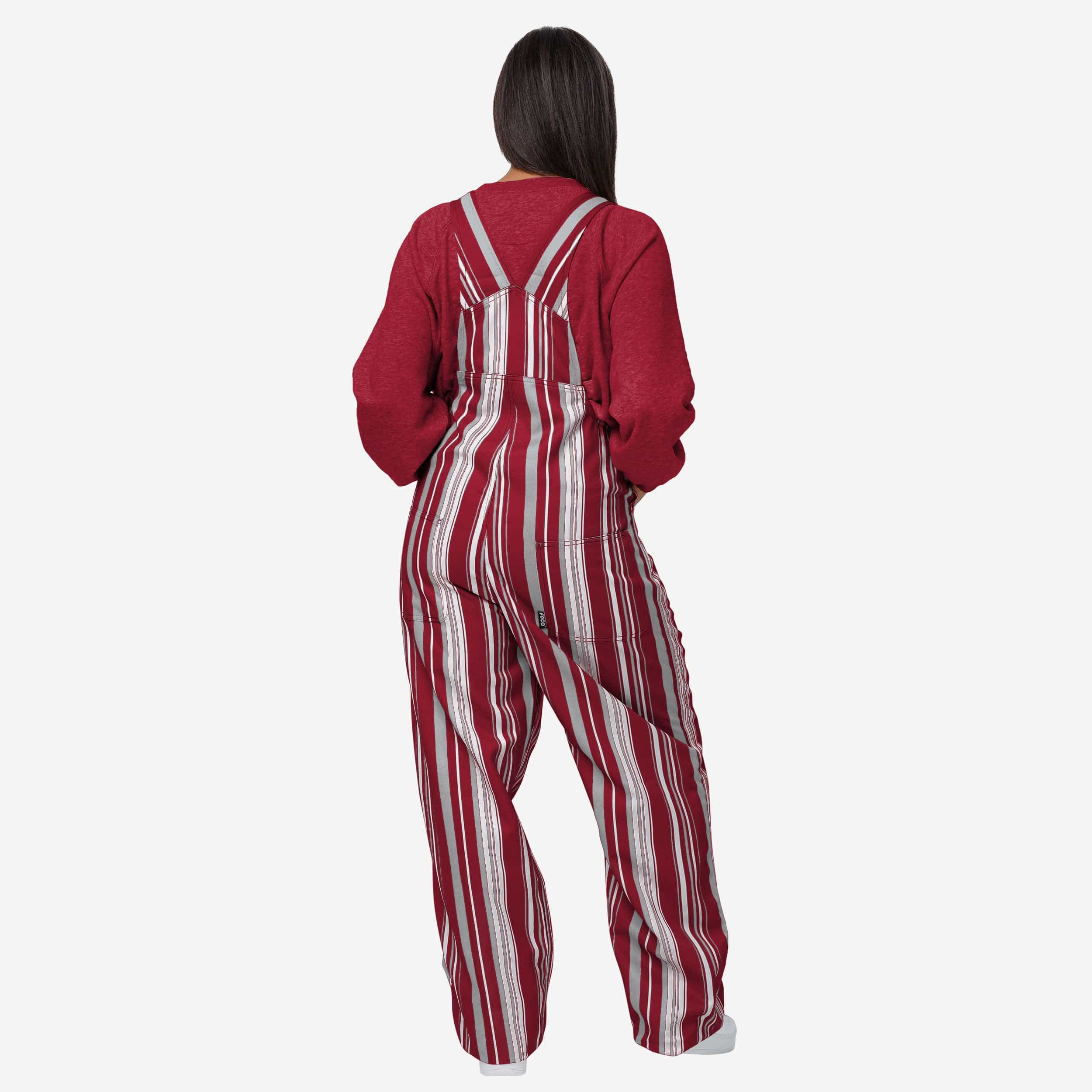 Alabama Crimson Tide Womens Hyper Stripe Bib Overalls - Image 2