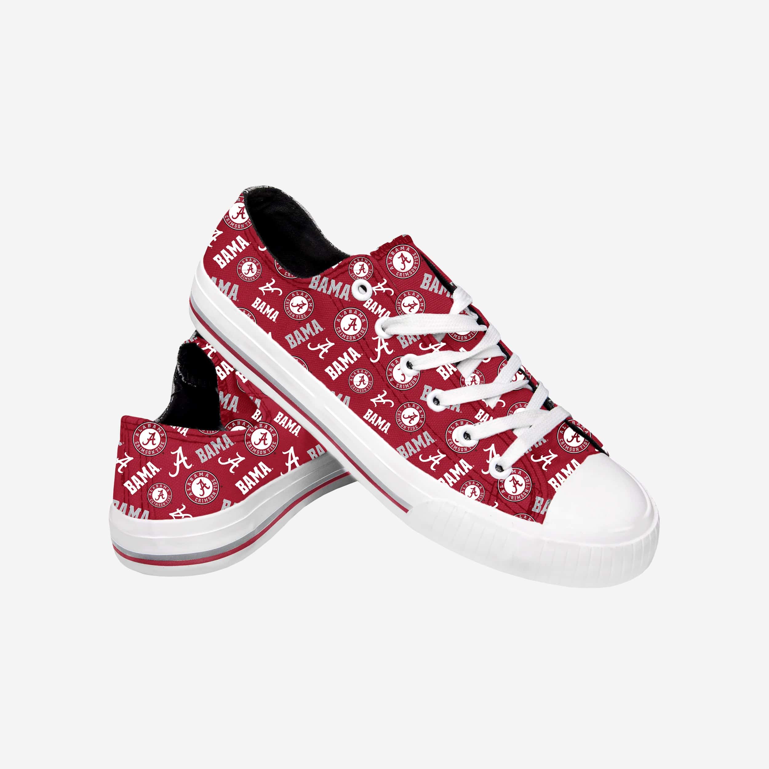 Alabama Crimson Tide Womens Low Top Repeat Print Canvas Shoe - Image 2