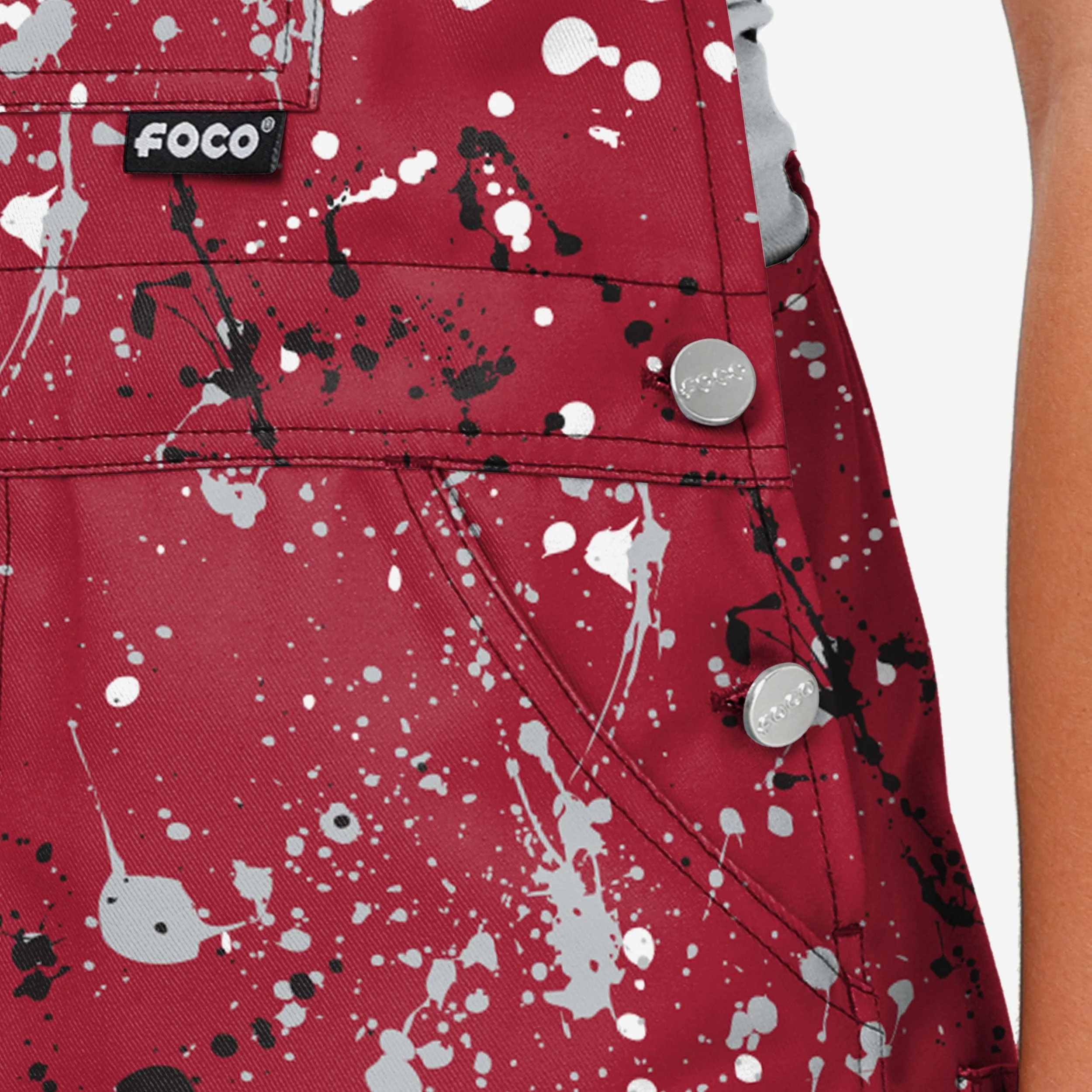 Alabama Crimson Tide Womens Paint Splatter Bib Overalls - Image 5