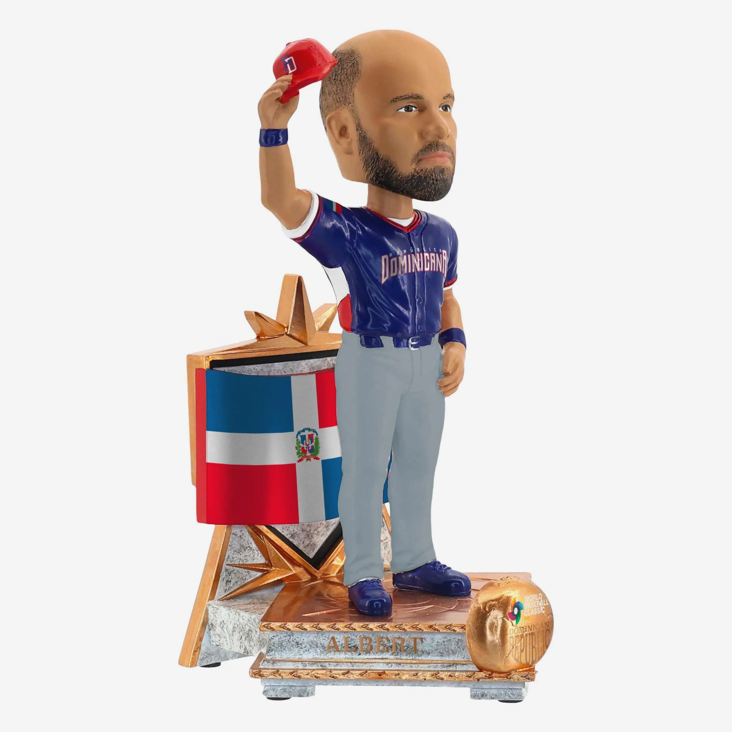 Albert Pujols Dominican Republic 2026 World Baseball Classic Flag Bobblehead - Image 4