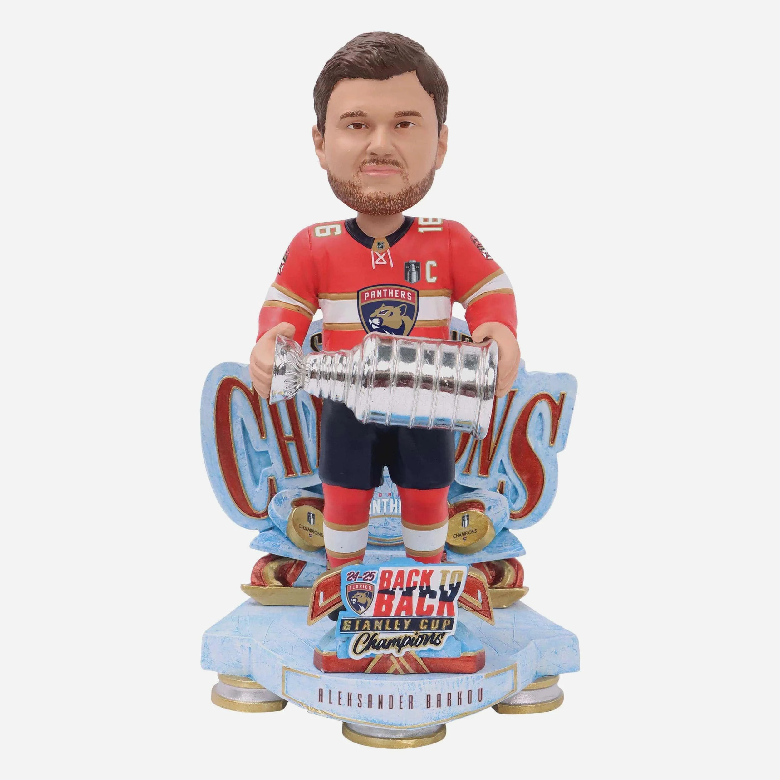 Aleksander Barkov Florida Panthers 2025 Stanley Cup Champions Celebration Bobblehead
