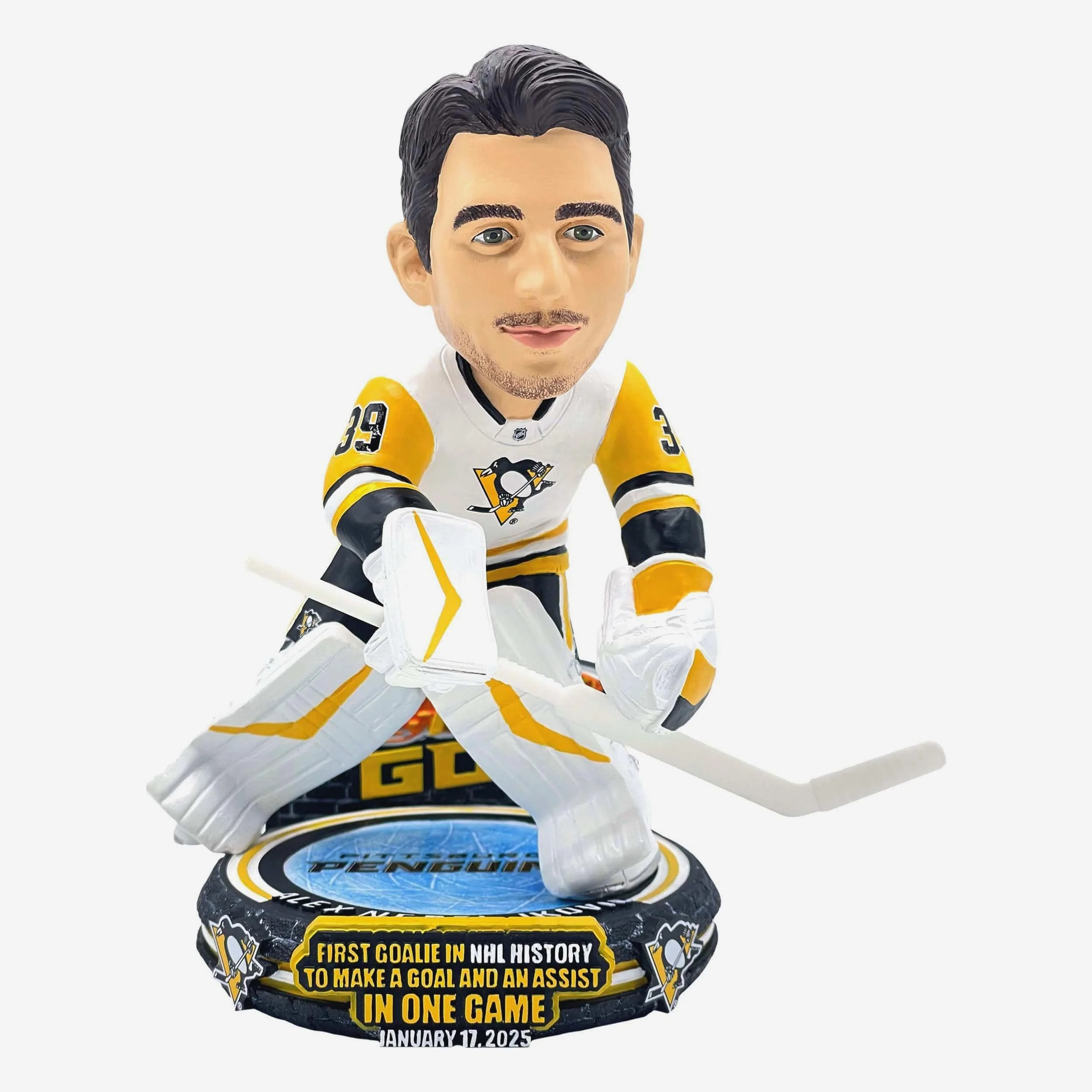 Alex Nedeljkovic Pittsburgh Penguins Goalie Goal Bobblehead