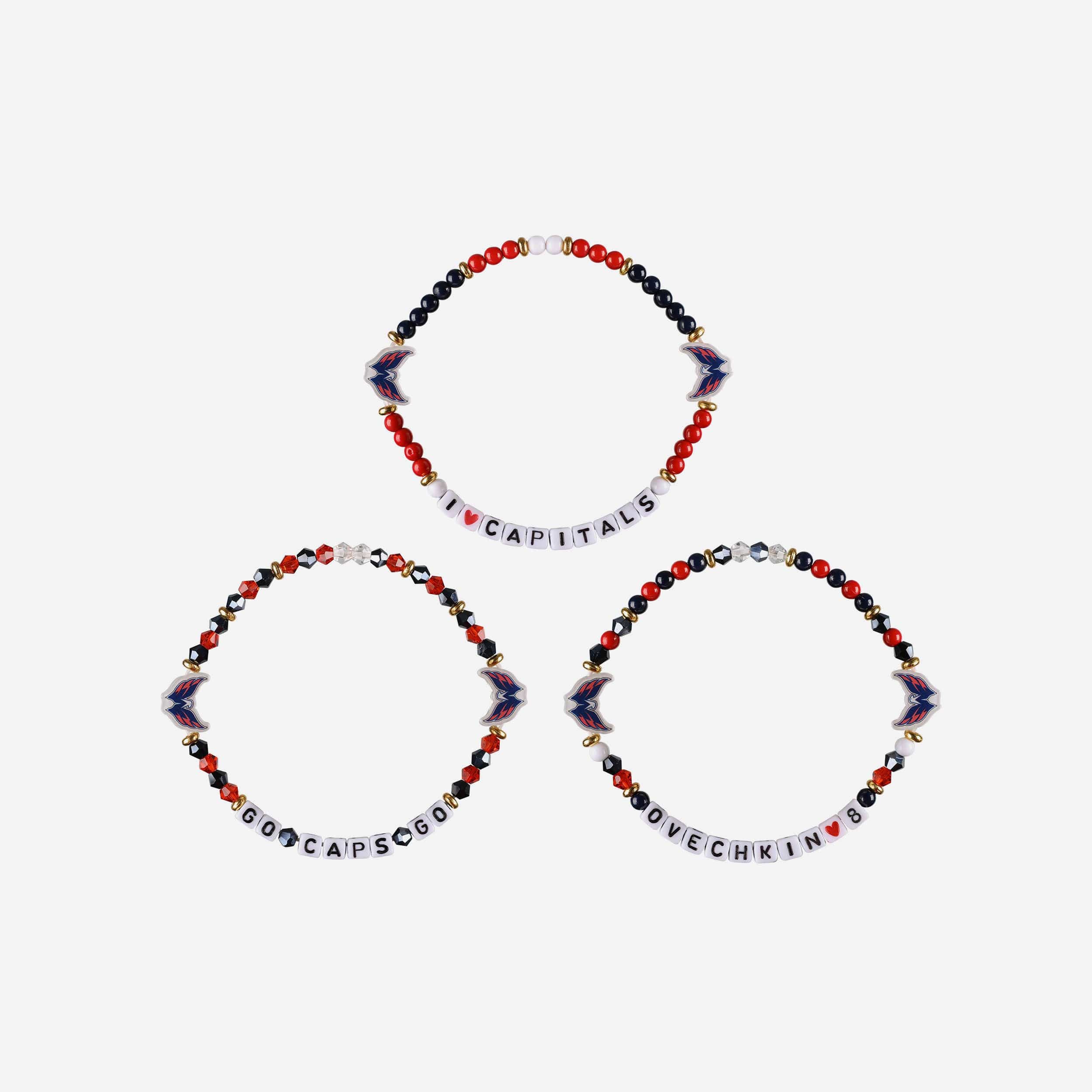 Alex Ovechkin Washington Capitals 3 Pack Player Friendship Bracelet - Image 3