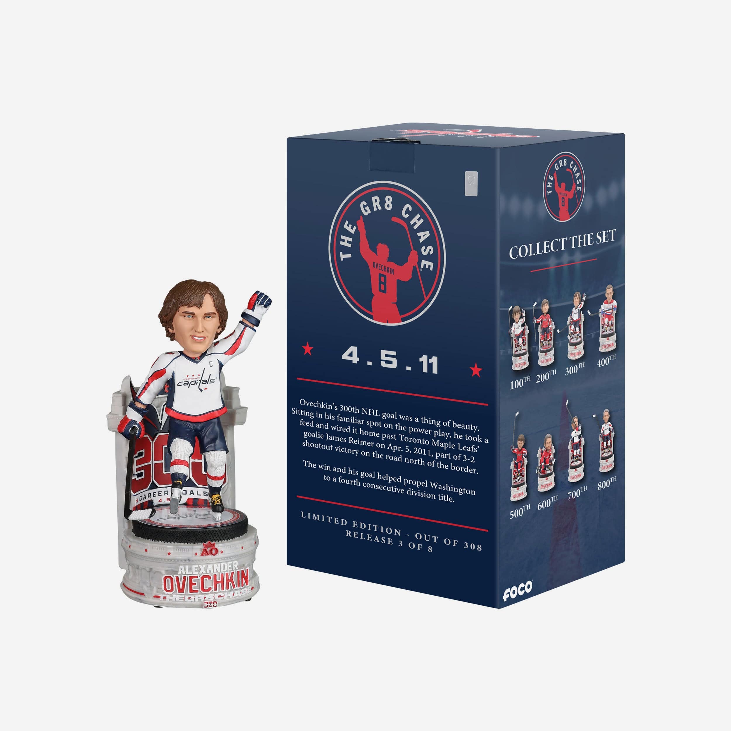 Alex Ovechkin Washington Capitals 300th Goal Bobblehead - Image 6