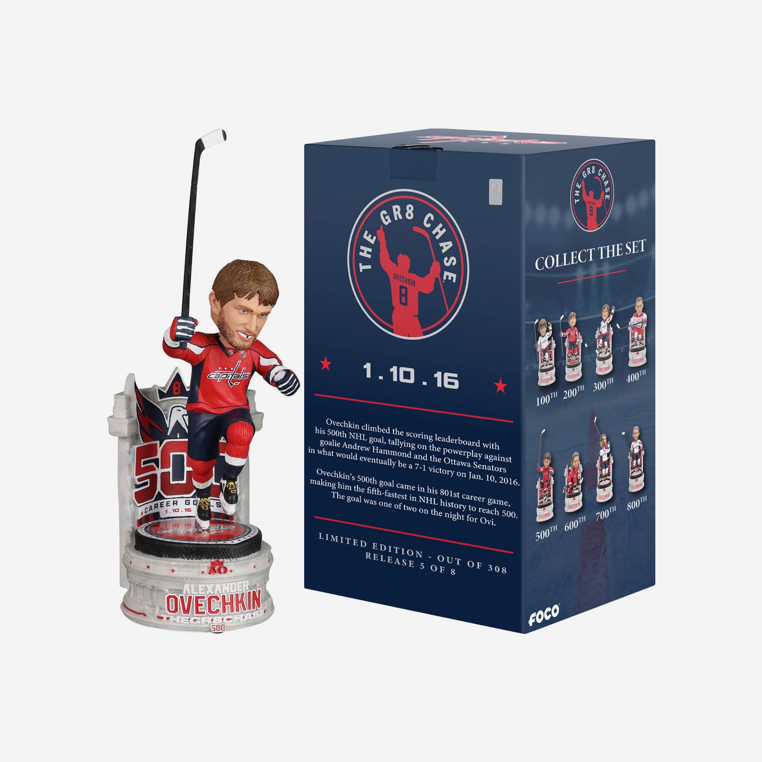 Alex Ovechkin Washington Capitals 500th Goal Bobblehead - Image 6