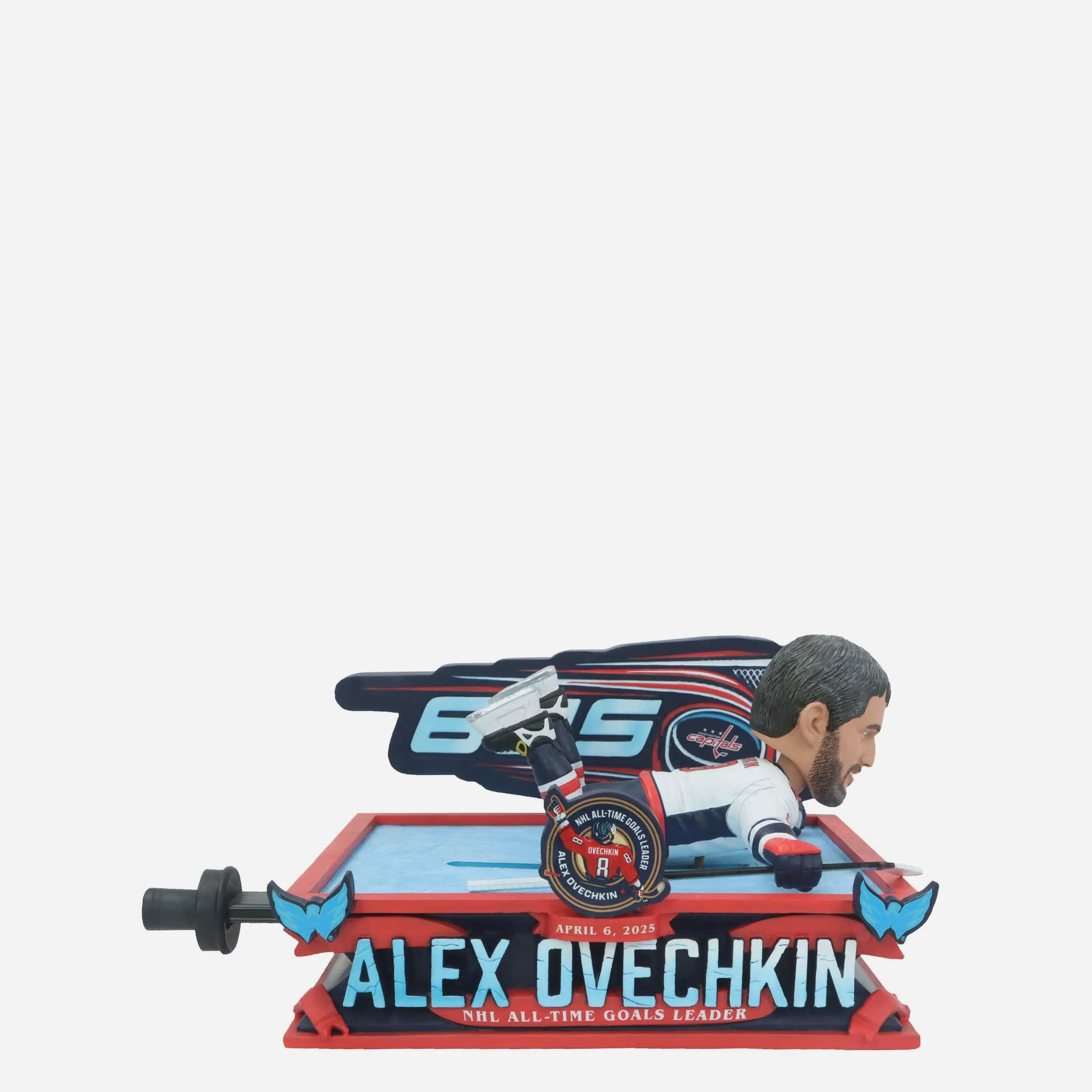 Alex Ovechkin Washington Capitals NHL All-Time Goals Leader Celebration Slider Bobblehead