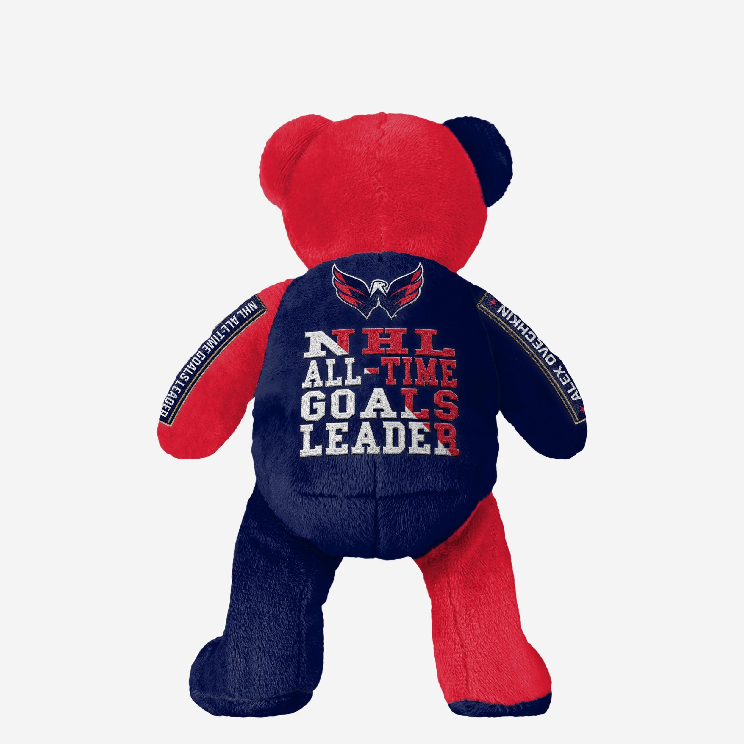 Alex Ovechkin Washington Capitals NHL All-Time Goals Leader Team Beans Embroidered Bear - Image 2