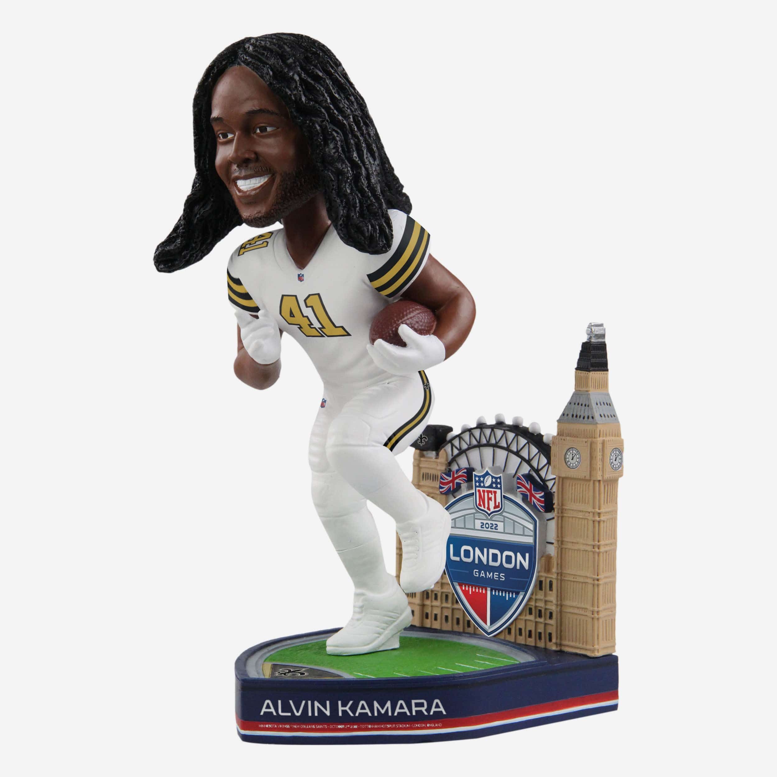 Alvin Kamara New Orleans Saints 2022 International Game Bobblehead - Image 4