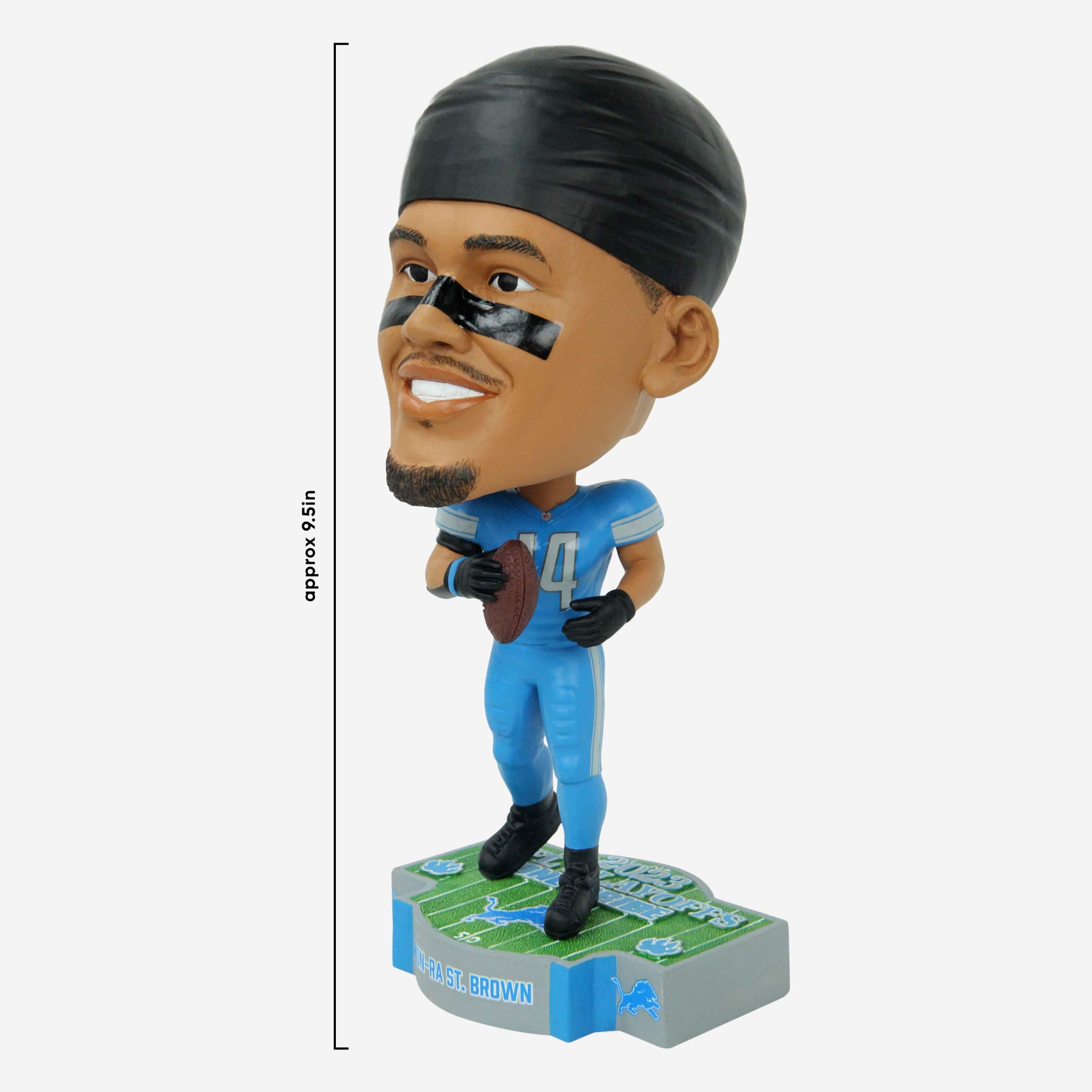 Amon-Ra St Brown Detroit Lions 2023 NFL Playoffs One Pride Bighead Bobblehead - Image 4