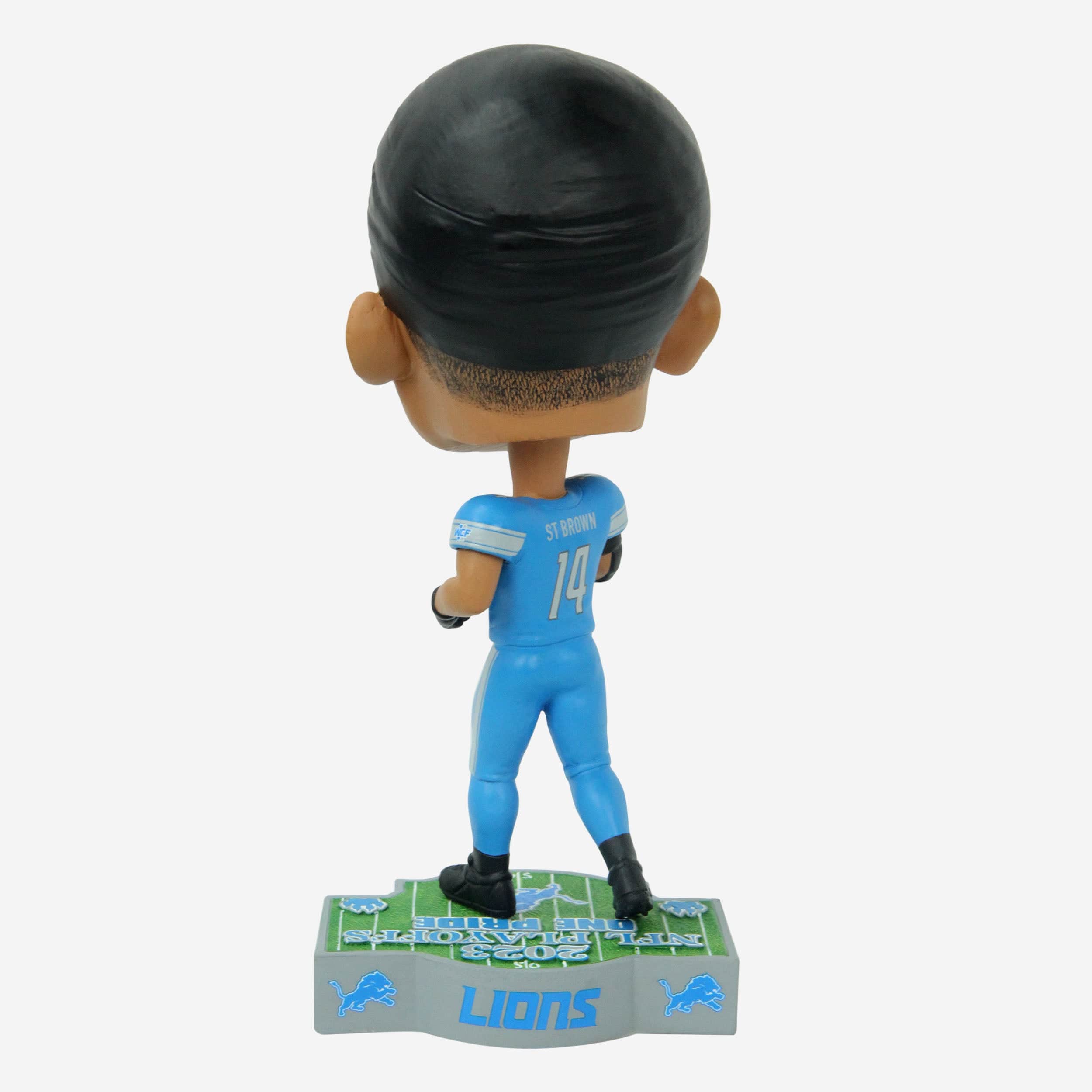 Amon-Ra St Brown Detroit Lions 2023 NFL Playoffs One Pride Bighead Bobblehead - Image 5