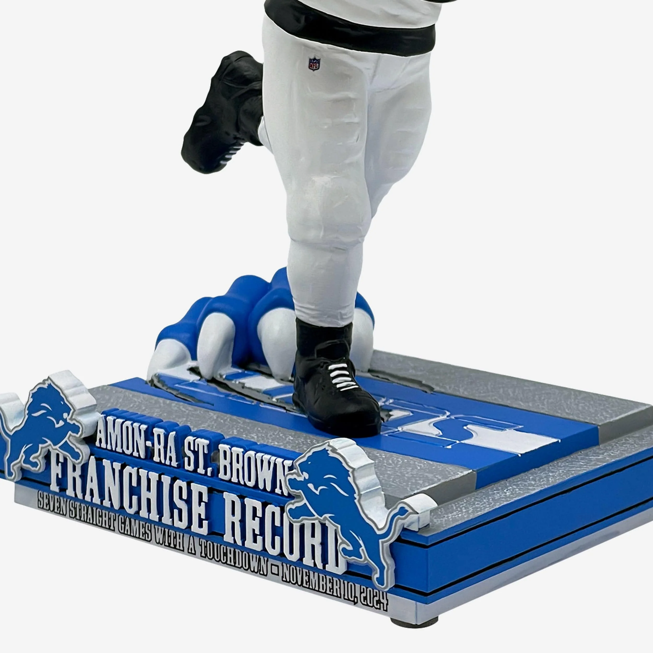 Amon-Ra St Brown Detroit Lions Consecutive Franchise Touchdown Games Record Bobblehead - Image 3