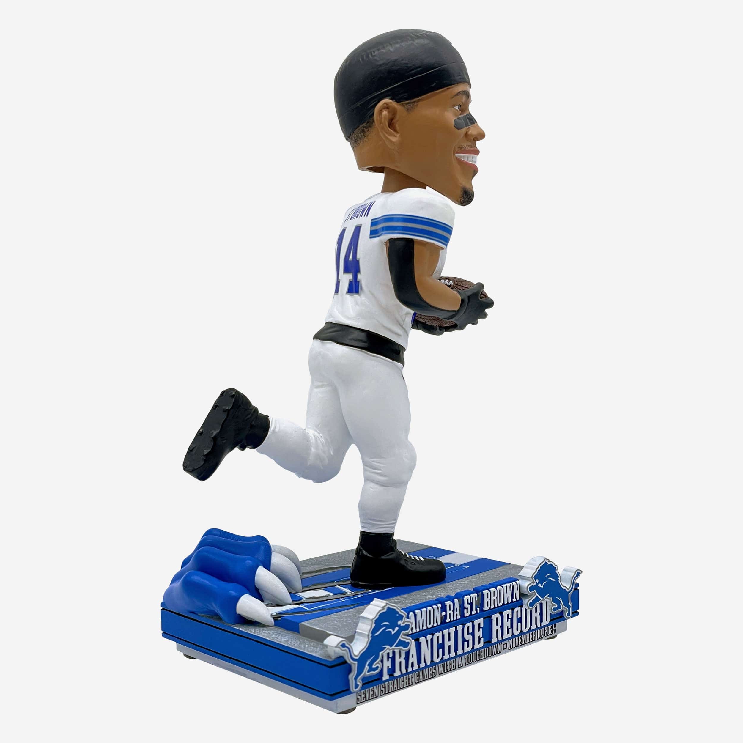 Amon-Ra St Brown Detroit Lions Consecutive Franchise Touchdown Games Record Bobblehead - Image 4