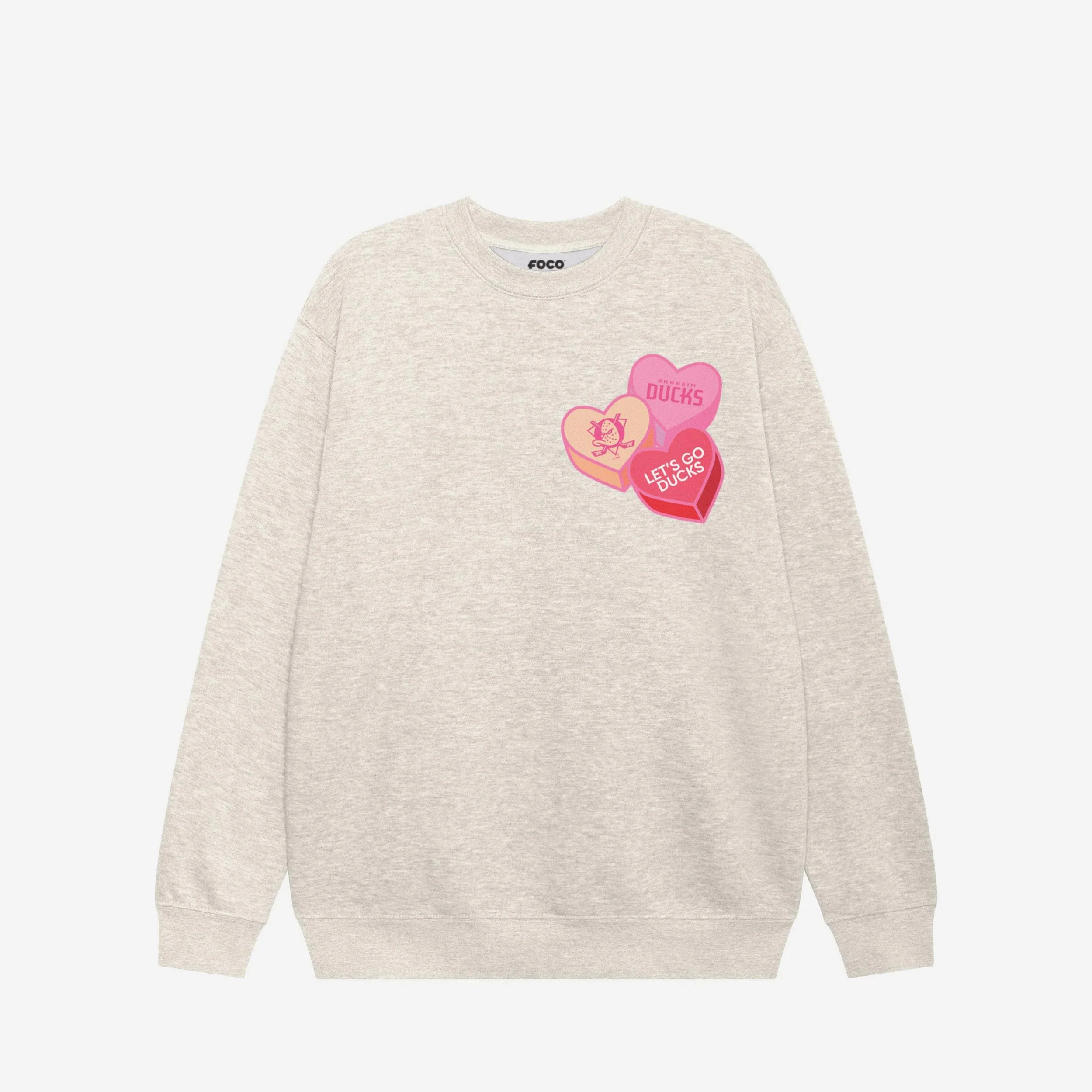 Anaheim Ducks Candy Heart Crew Neck Sweatshirt