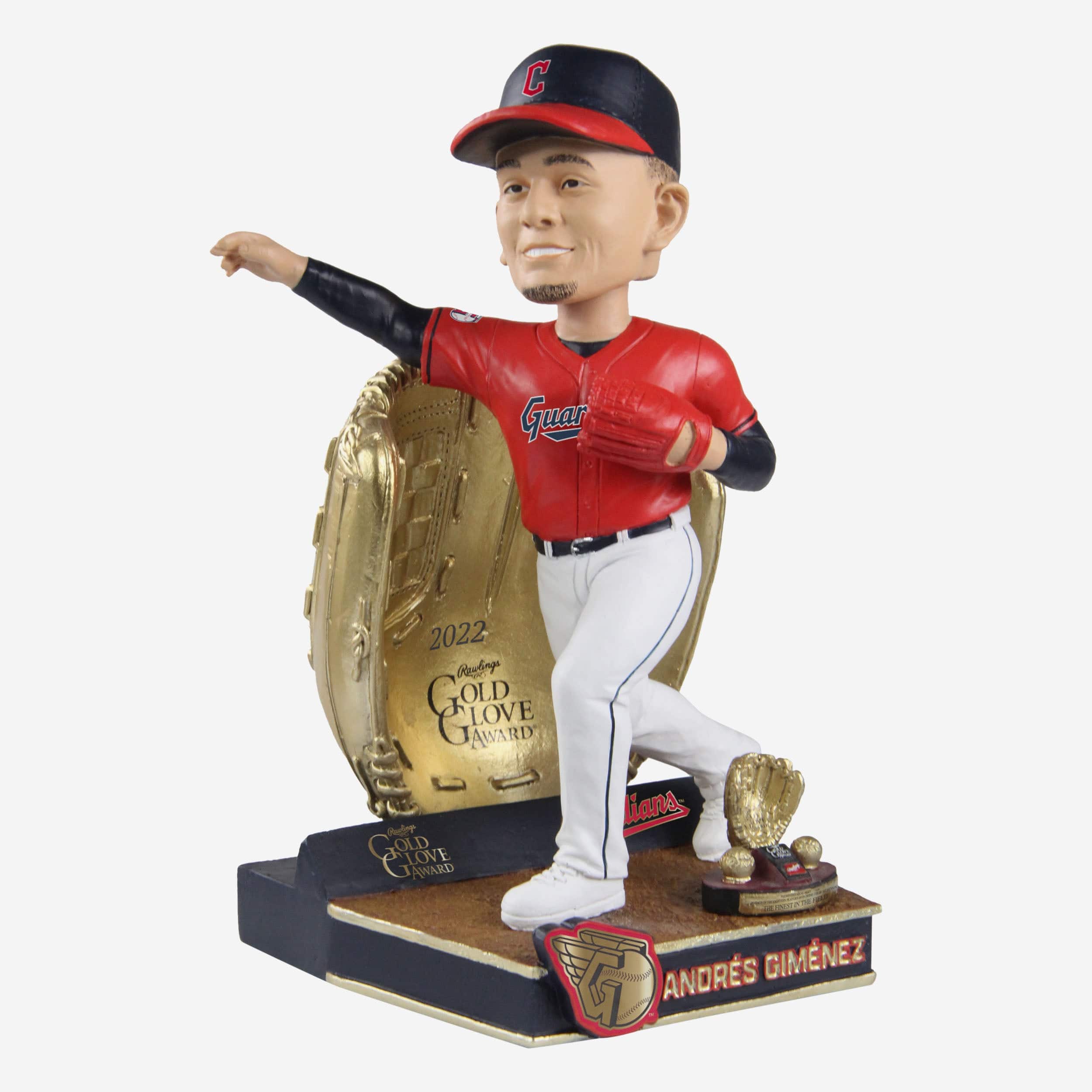 Andres Gimenez Cleveland Guardians 2022 Gold Glove Bobblehead - Image 4